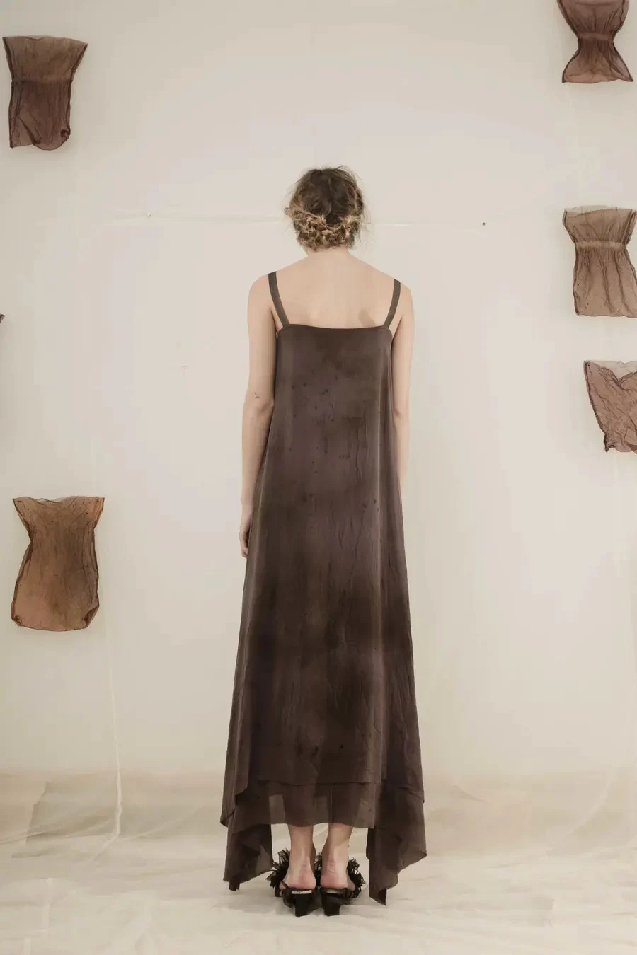 MUTEDANCE MD19SS18B Maroon suspender skirt - Image 3