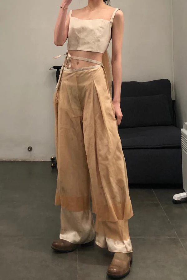 MUTEDANCE MD20SS-KAL18 dyed double layer composite fabric trousers - Image 3