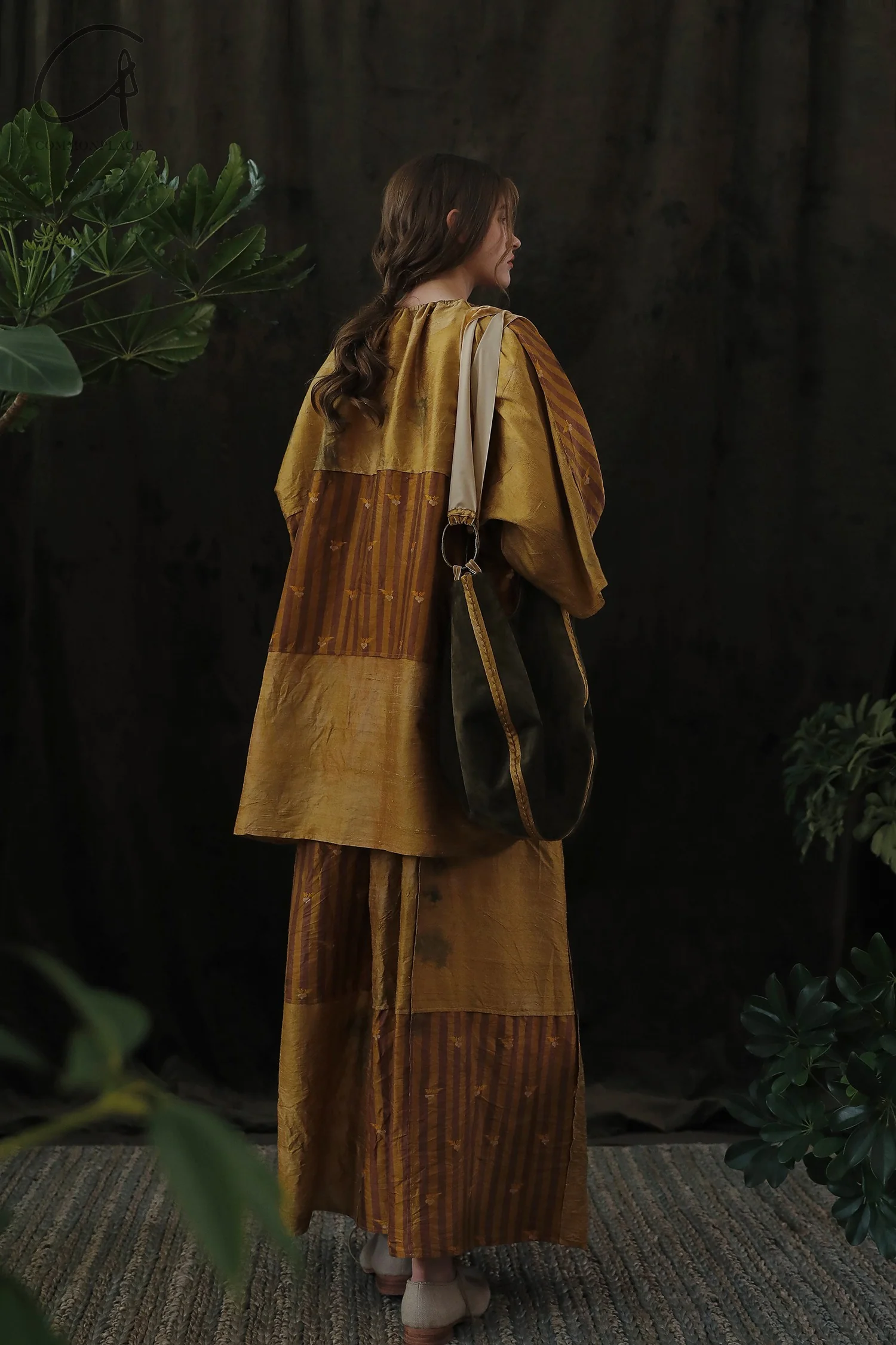 Mutedance 24 Spring/Summer Spliced Skirt MD-MD24SS91-JIUJIN Old Gold PM126 - Image 8
