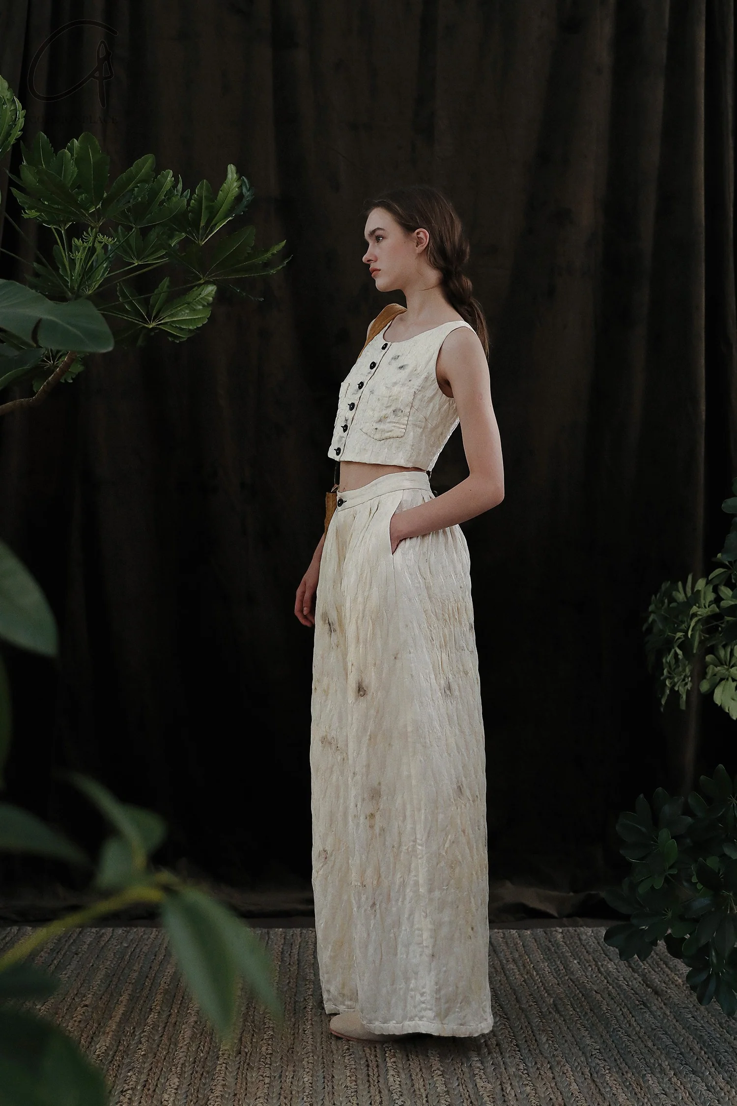 Mutedance 24 Spring/Summer Silk Button Vest MD-MD24SS51-HUIBAI hoary PM118 - Image 7