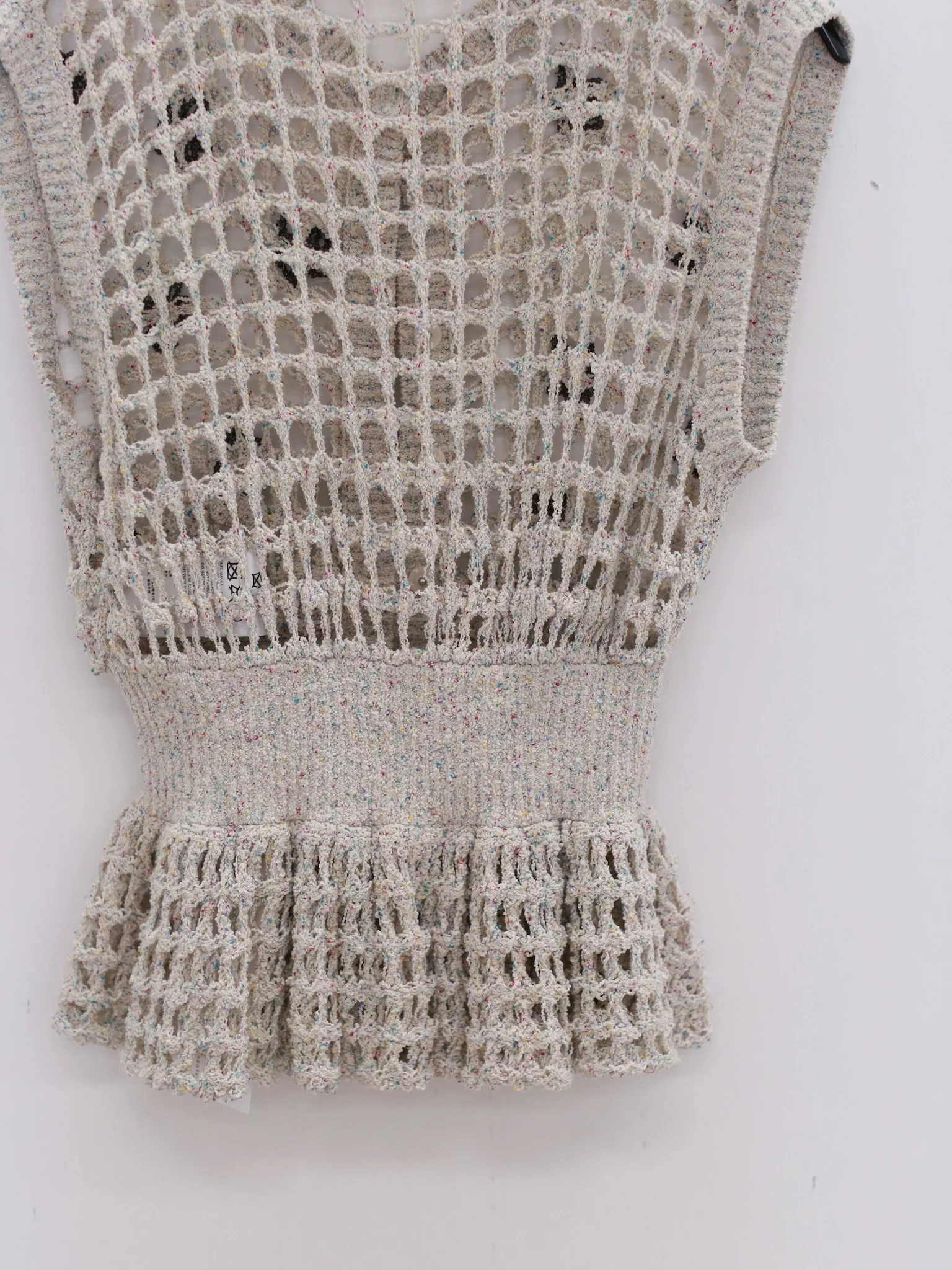 NAN KANTS 25 Spring/Summer Star Hollow Coarse Knit Vest Cardigan NAN-N25SSVE10GRE-MH Beige Gray - Image 3