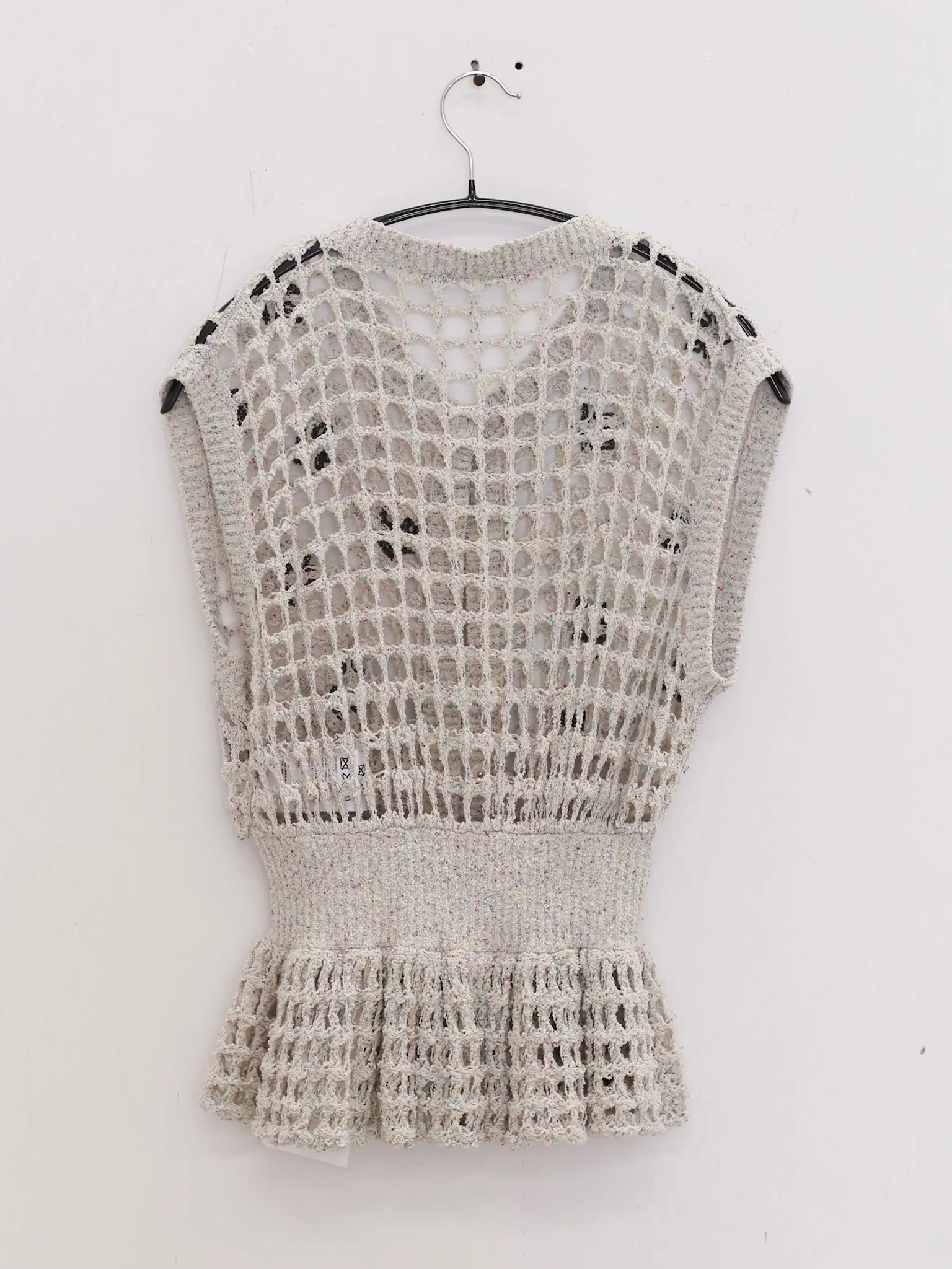NAN KANTS 25 Spring/Summer Star Hollow Coarse Knit Vest Cardigan NAN-N25SSVE10GRE-MH Beige Gray - Image 4