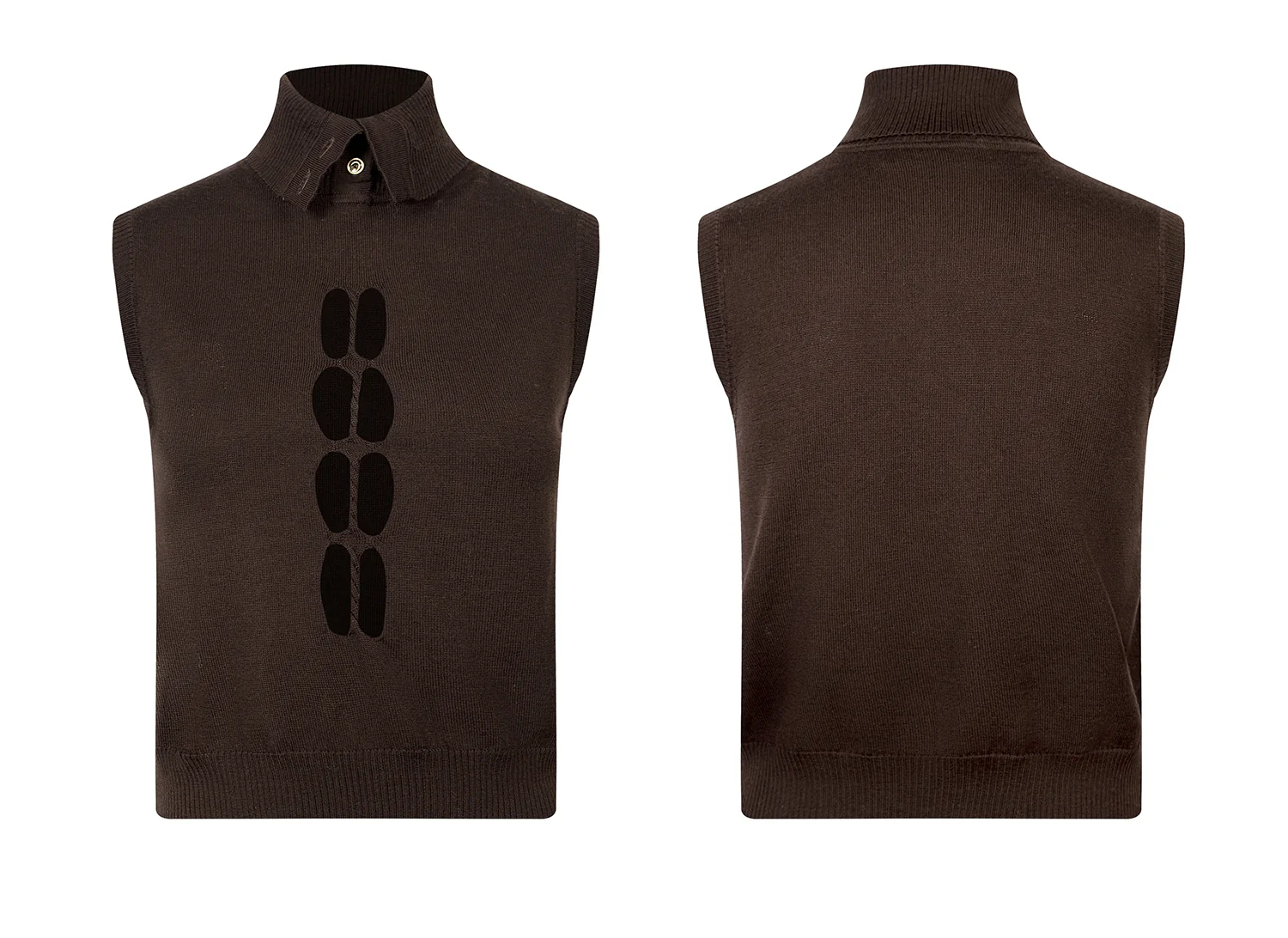 NAN KNITS 25 Autumn and Winter Hollow Cable Vest NAN-N25AWVE06BRO-ZONG Brown - Image 5