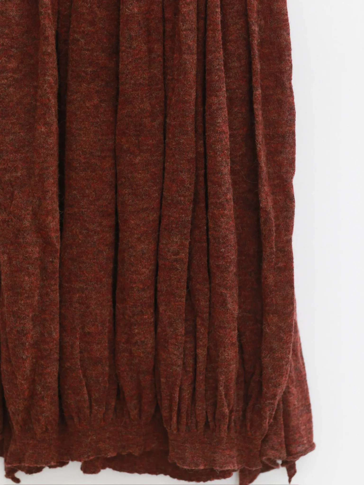 NAN KNITS 25 Autumn and Winter Ribbon Slant Collar Bottoming Shirt/Pleated Skirt NAN-N25AWSK12BRO-ZONG Skirt （N25AWBAS08BRO） - Image 3