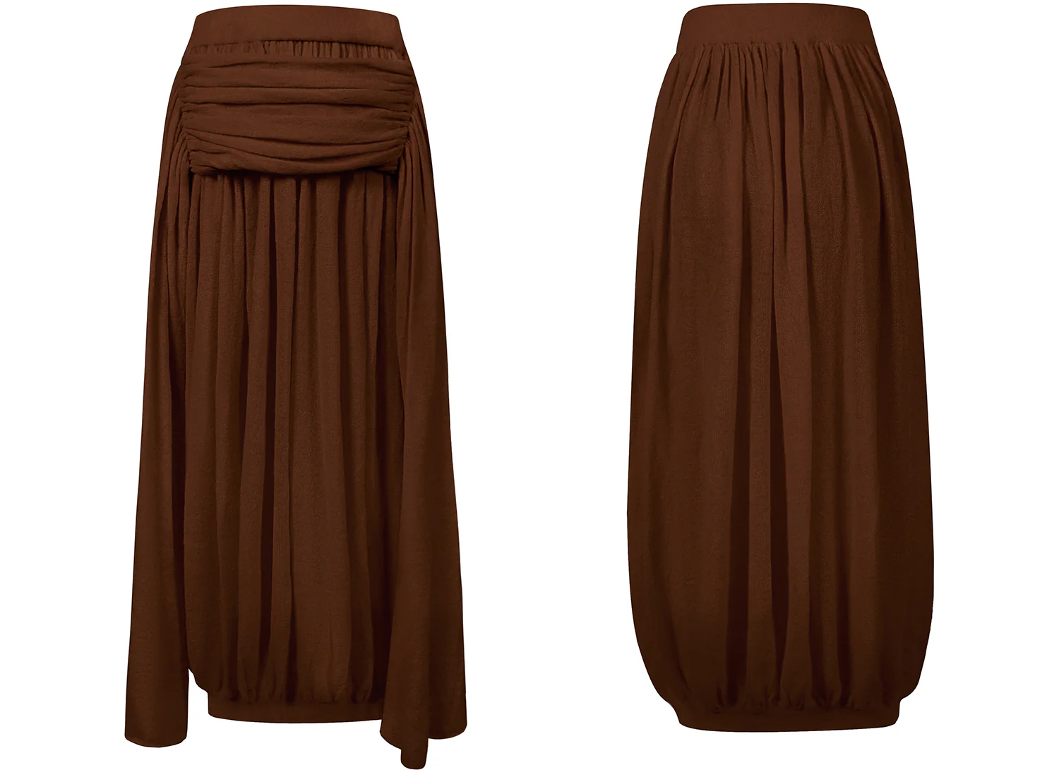 NAN KNITS 25 Autumn and Winter Ribbon Slant Collar Bottoming Shirt/Pleated Skirt NAN-N25AWSK12BRO-ZONG Skirt （N25AWBAS08BRO） - Image 5