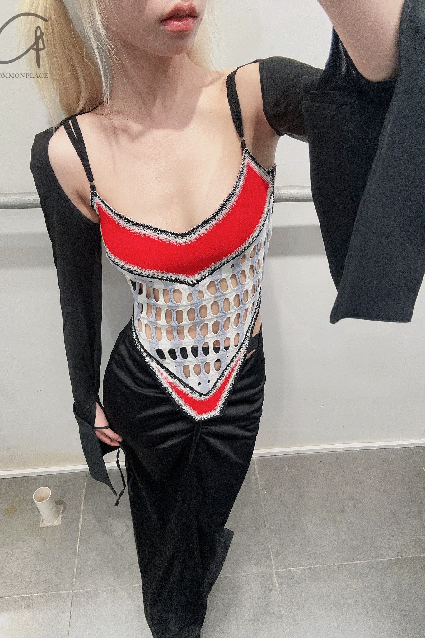 NAN KNITS Gradient Eyelet Sling NAN-22051730-HUIBAI Off-White - Image 8