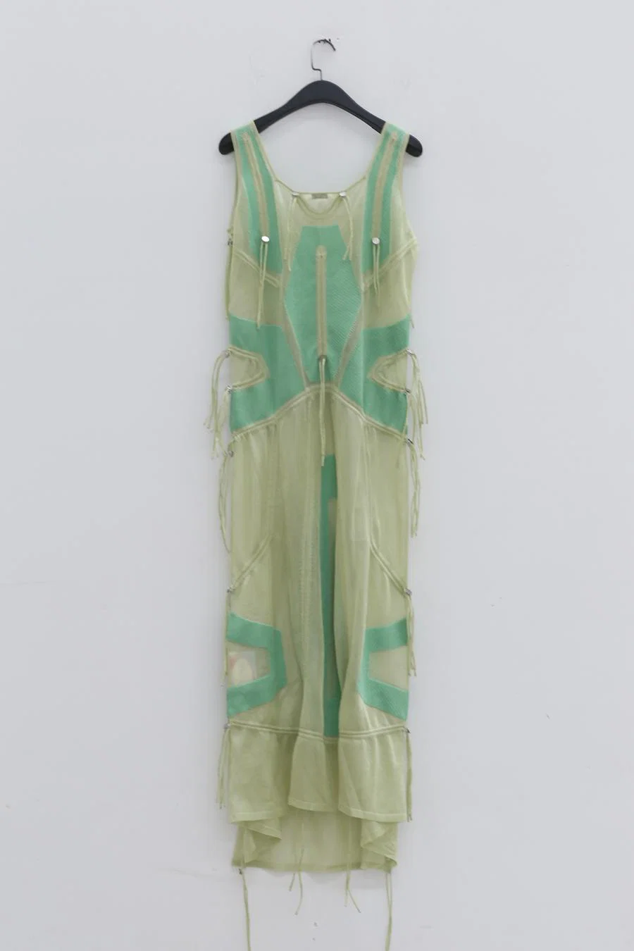 NAN KNITS Mecha Drawstring Dress 21021880 Yellow Green - Image 2