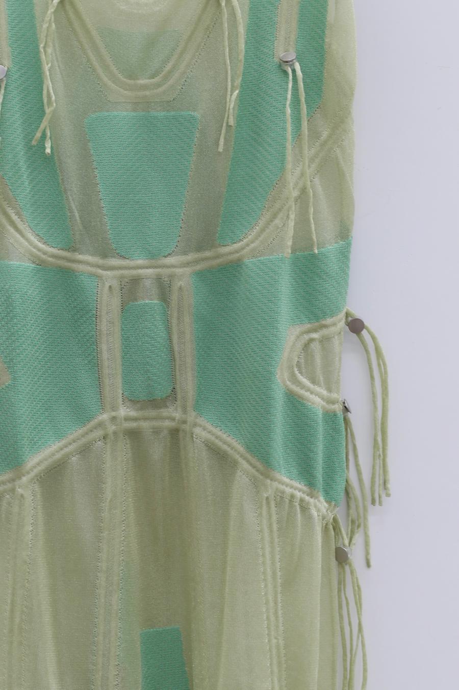 NAN KNITS Mecha Drawstring Dress 21021880 Yellow Green - Image 3