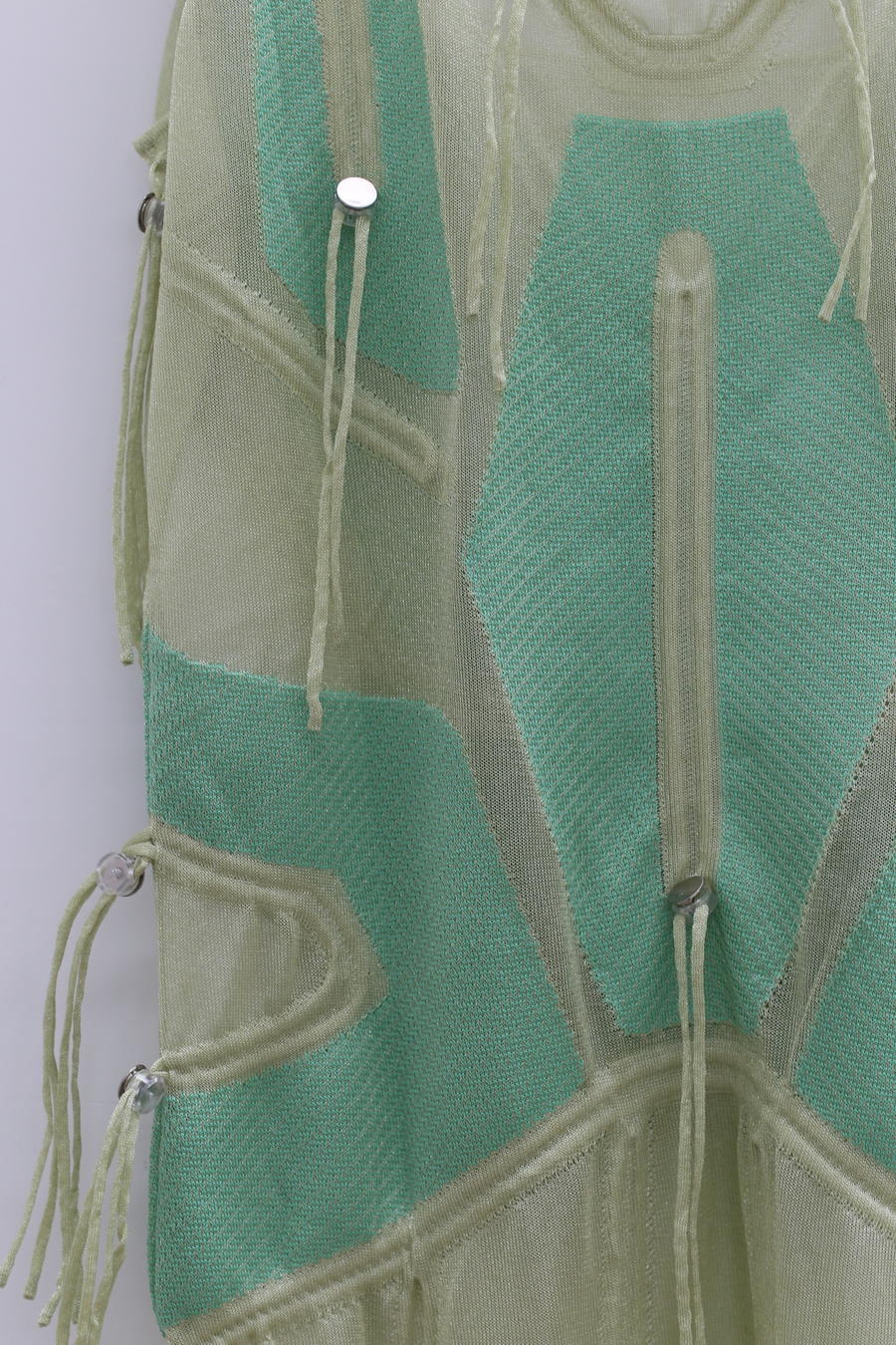 NAN KNITS Mecha Drawstring Dress 21021880 Yellow Green - Image 4