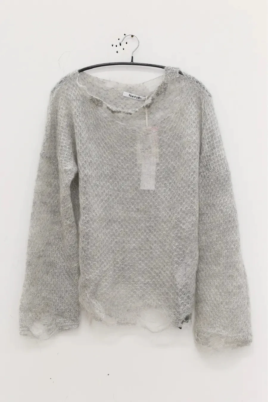 NAN KNITS Solid Mohair Top NAN-22111622-HUI Off-White - Image 7