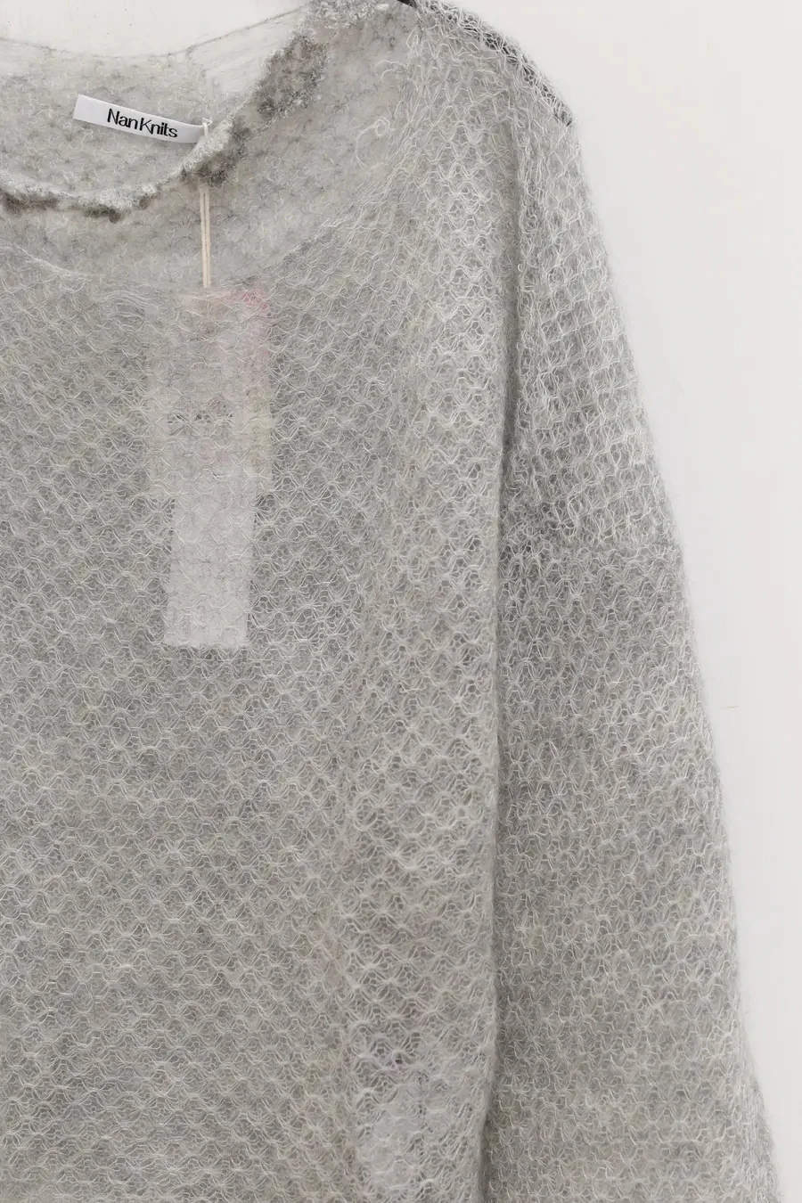 NAN KNITS Solid Mohair Top NAN-22111622-HUI Off-White - Image 8