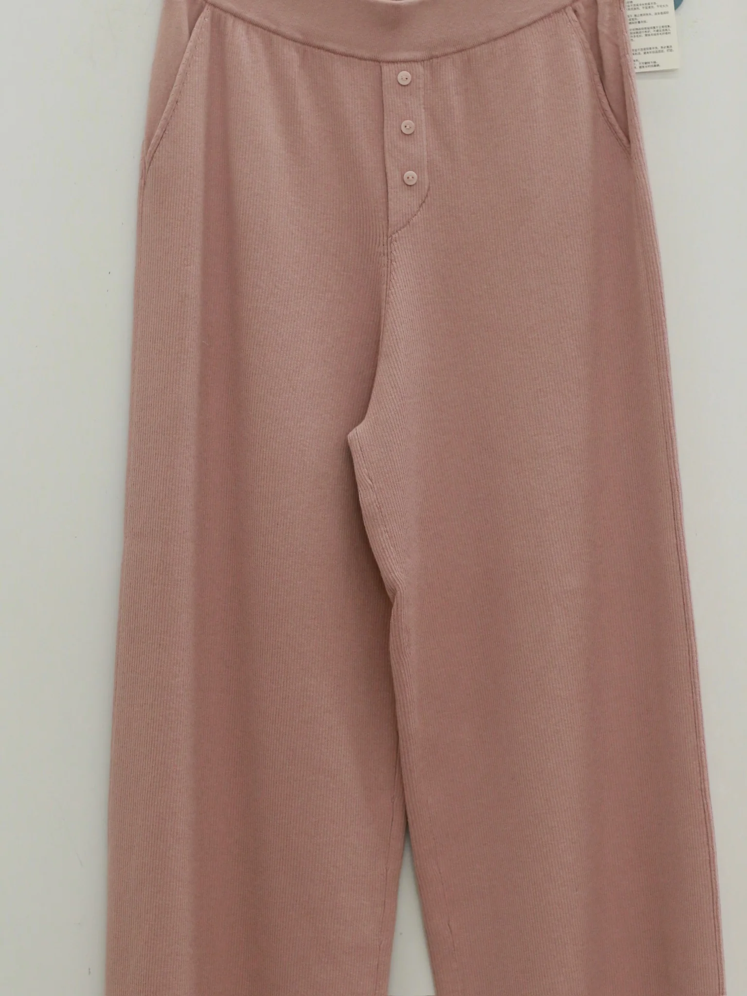 o cloche code 25 Autumn/Winter Cotton Cashmere Button-Up Knit Trousers Women's OCC-OH01P877-HF LOTUS Pink - Image 3