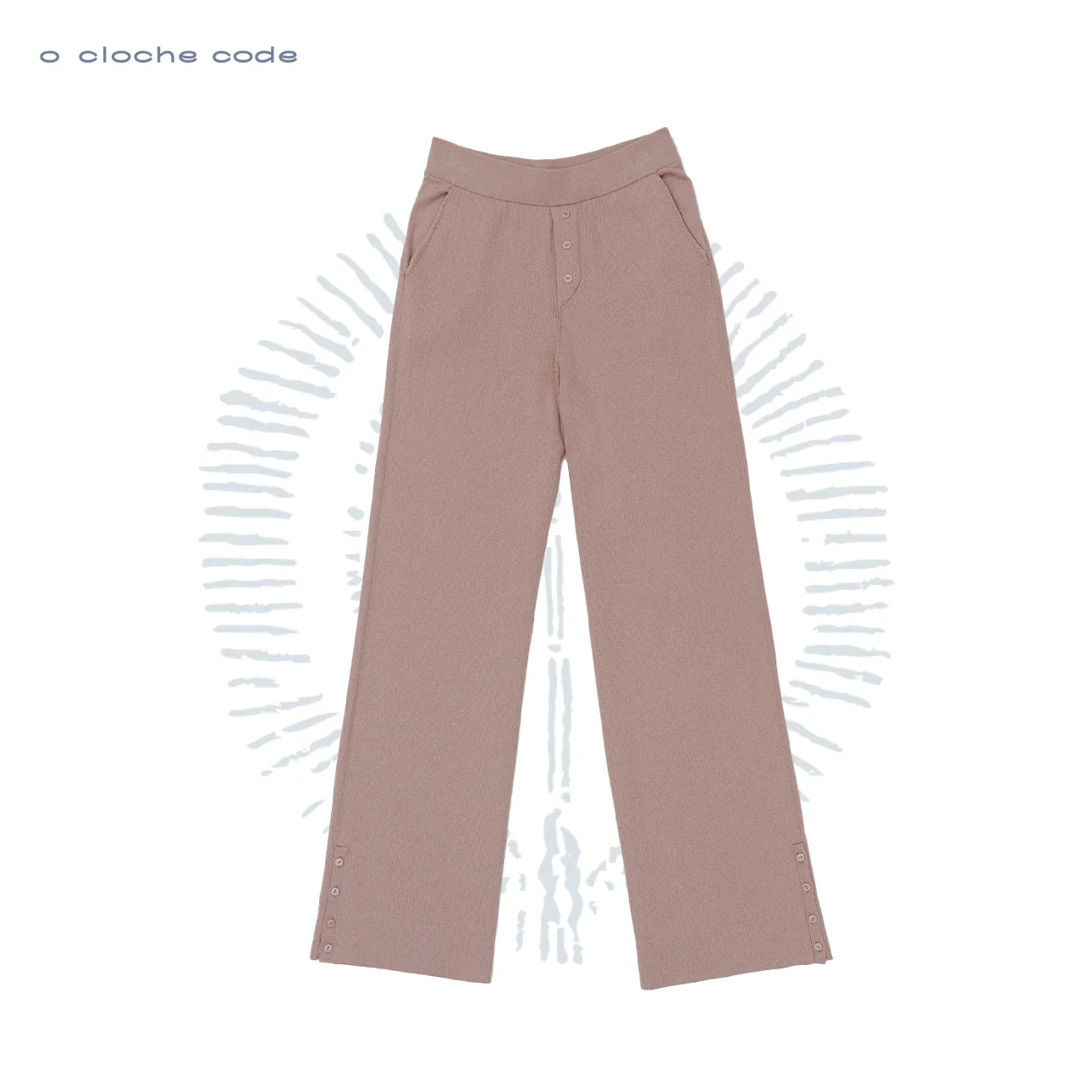 o cloche code 25 Autumn/Winter Cotton Cashmere Button-Up Knit Trousers Women's OCC-OH01P877-HF LOTUS Pink - Image 5
