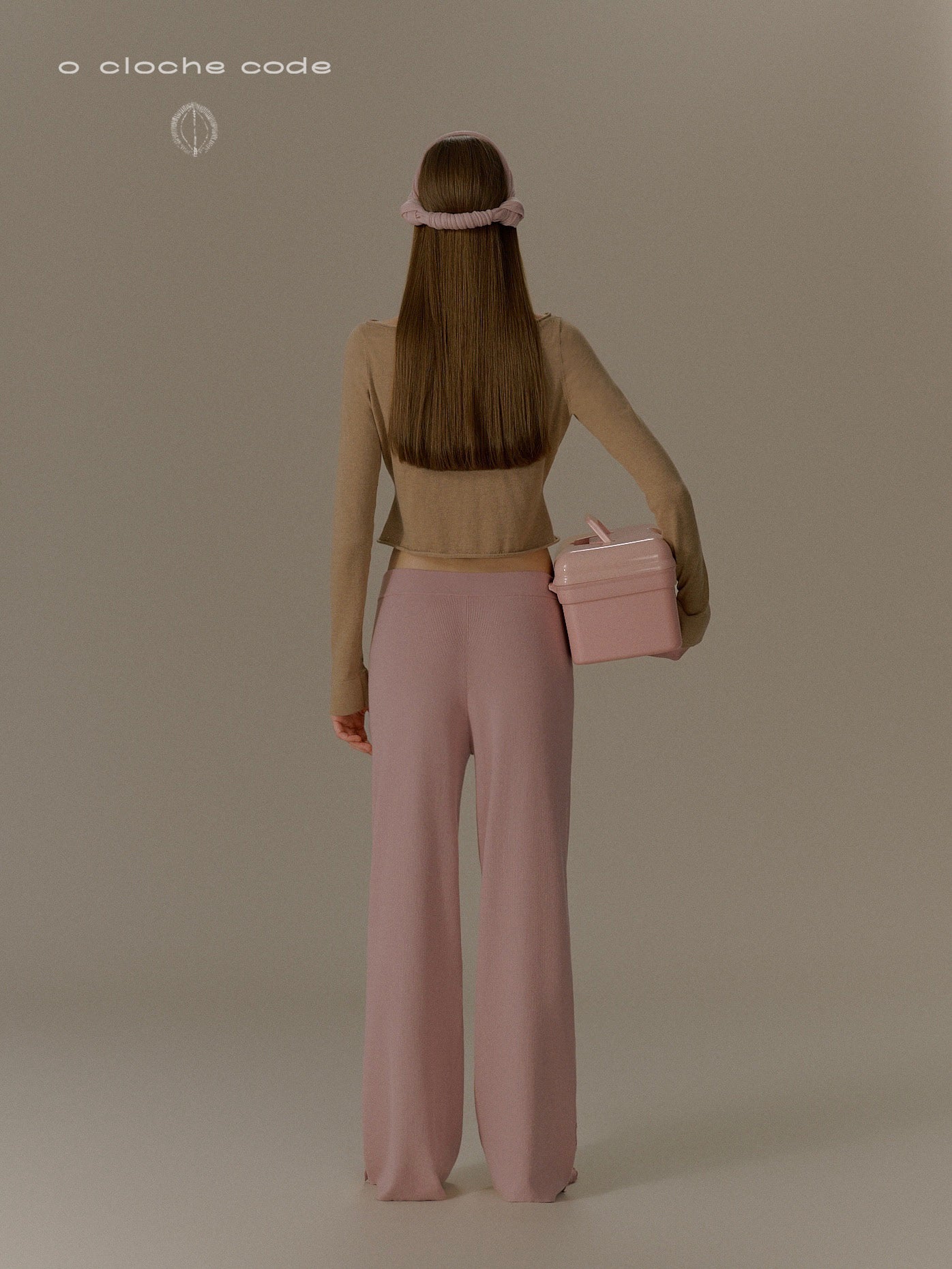o cloche code 25 Autumn/Winter Cotton Cashmere Button-Up Knit Trousers Women's OCC-OH01P877-HF LOTUS Pink - Image 9