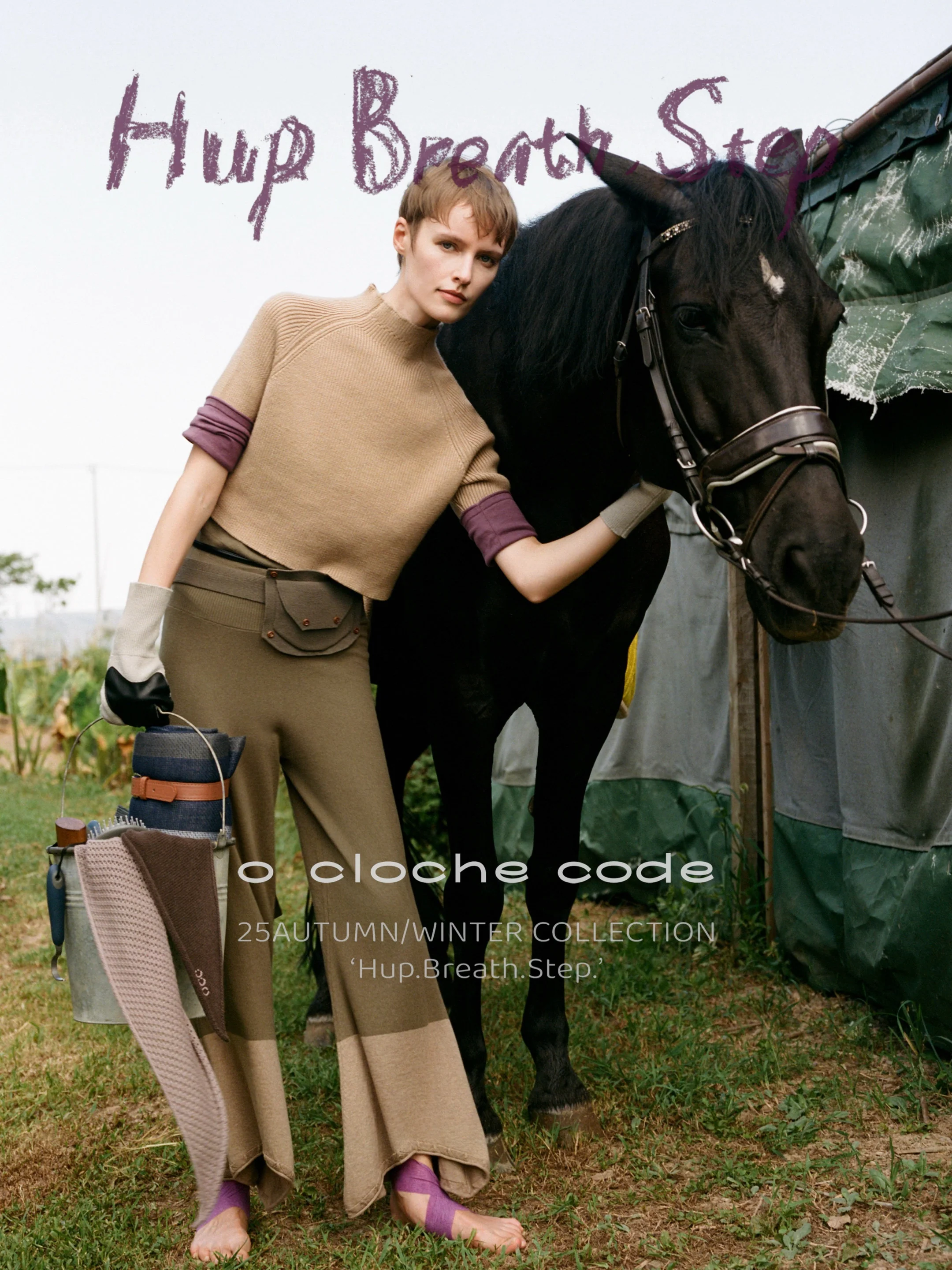 o cloche code 25 Fall/Winter Chunky Knit Color Block Sleeve Sweater Merino Wool Knit OCC-OH01T887-YBZH Silver White/Purple Gray - Image 12