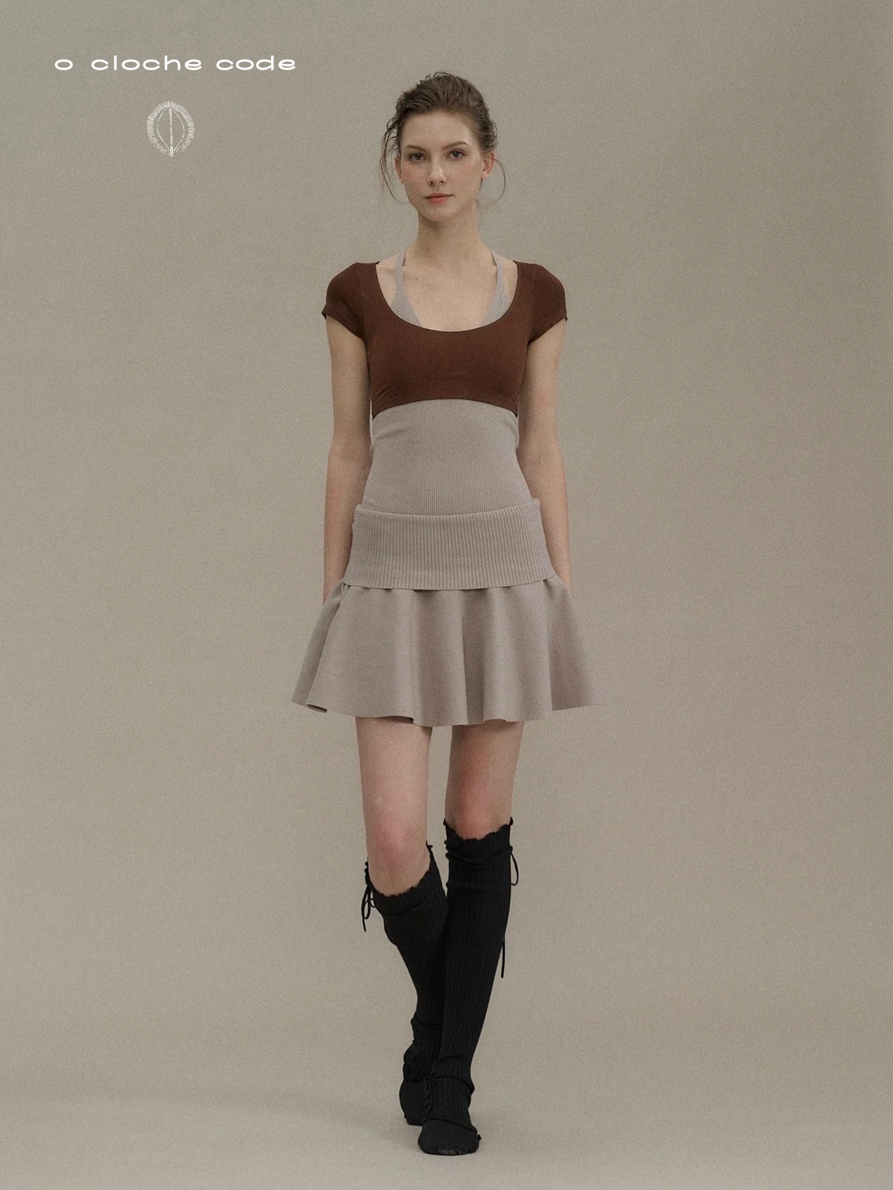 o cloche code rolled-up umbrella skirt OCC-OH01Q848-HS Grey stone color VAPOR - Image 7