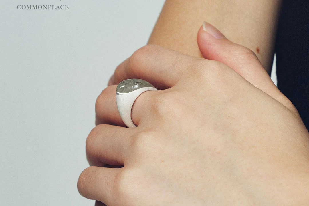OLIO E ACETO 24 Autumn and Winter Melaleuca Crystal/Sterling Silver Agate Drop Ring OLIO-OA11F02-HUIYIN Crystal - Image 6