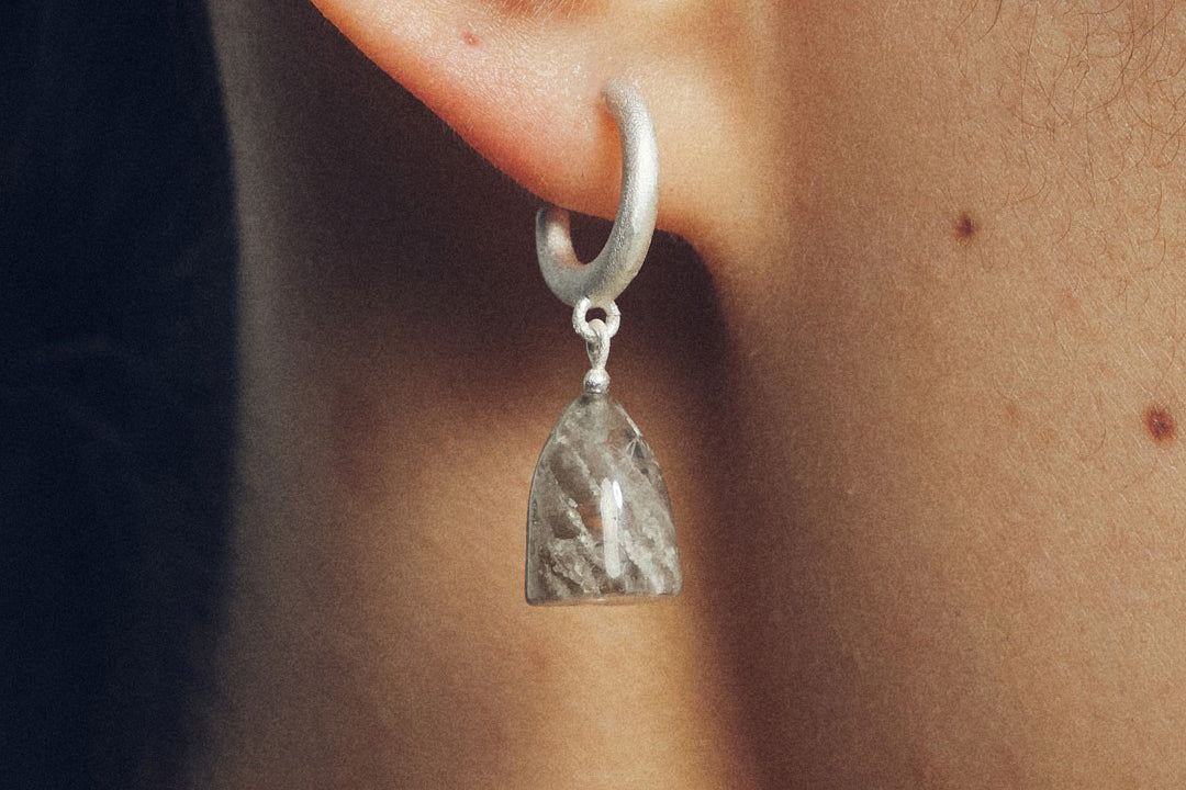 OLIO E ACETO 24 Autumn and Winter Melaleuca/Sterling Silver Smoky Quartz Bell Fruit Earrings OLIO-OA11E01-HUIYIN Gray/Silver - Image 5