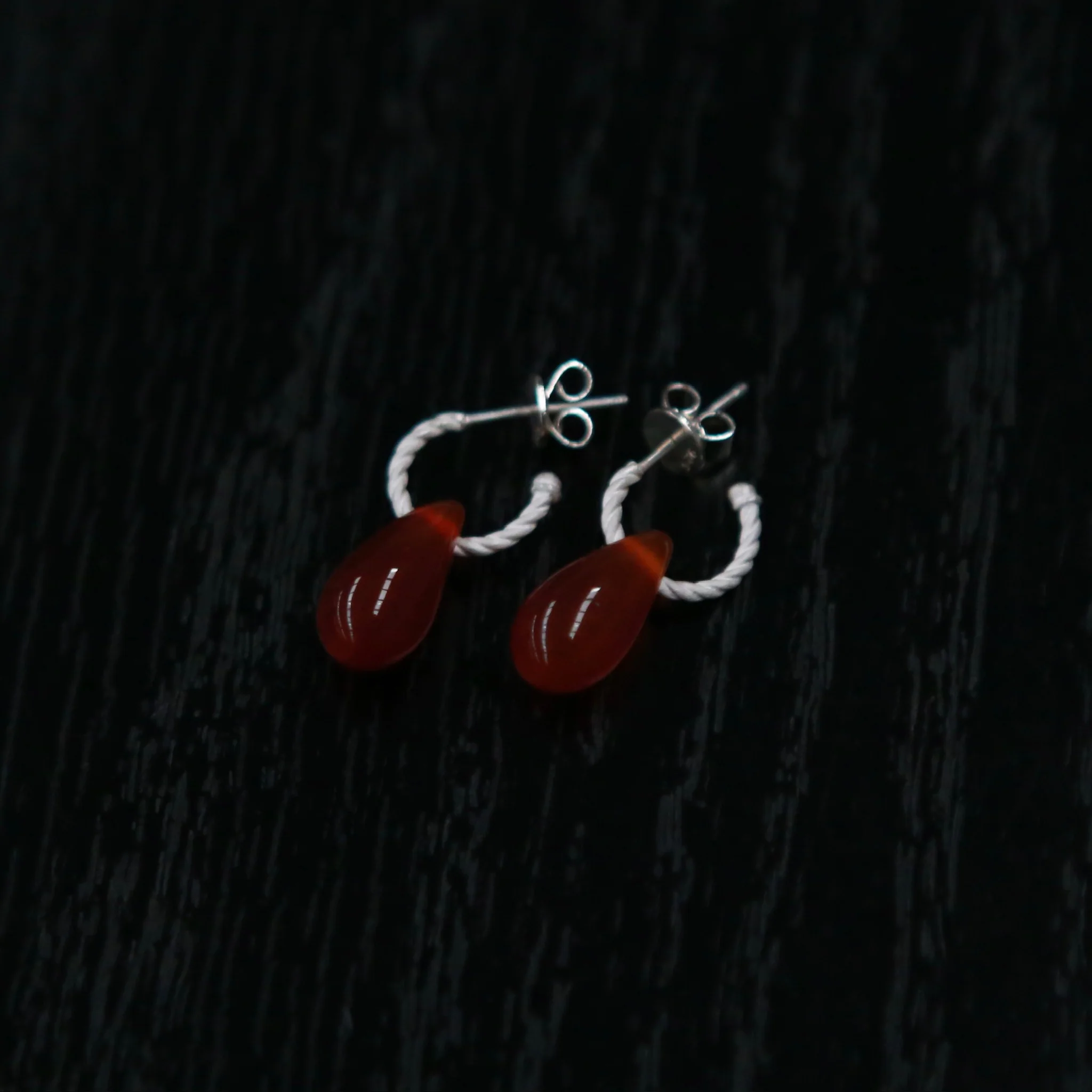 OLIO E ACETO 25 Spring/Summer Sterling Silver Black Onyx Drop Earrings OLIO-OA12E20-HY Red Silver OA12E15 - Image 4