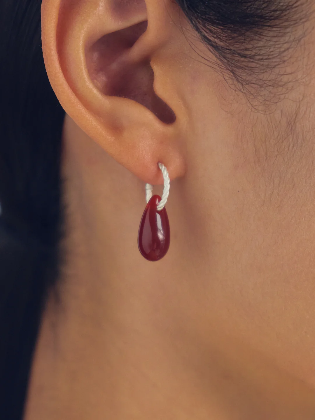 OLIO E ACETO 25 Spring/Summer Sterling Silver Black Onyx Drop Earrings OLIO-OA12E20-HY Red Silver OA12E15 - Image 5