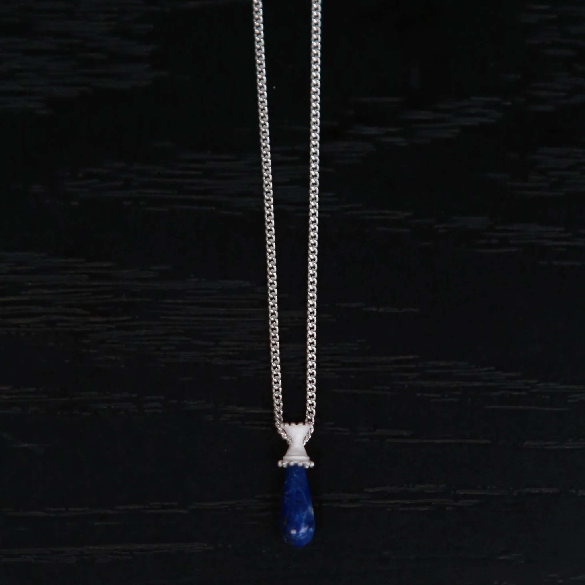 OLIO E ACETO Sterling Silver Quartzite/Lapis Lazuli/Red Snakeskin Jade Morning Dew Pendant Necklace OLIO-OA13N02-YL Blue (OA13N01) - Image 3
