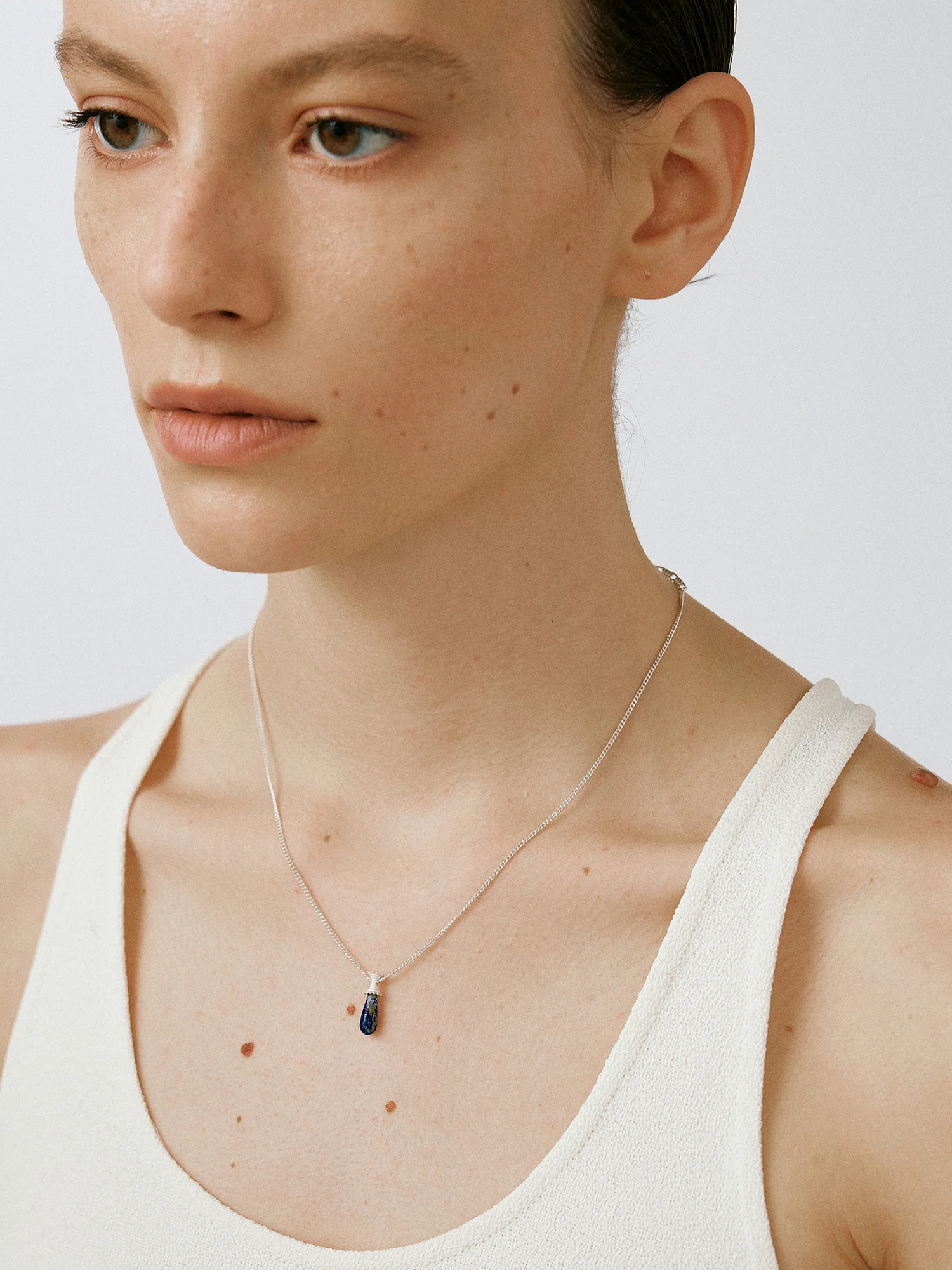 OLIO E ACETO Sterling Silver Quartzite/Lapis Lazuli/Red Snakeskin Jade Morning Dew Pendant Necklace OLIO-OA13N02-YL Blue (OA13N01) - Image 7