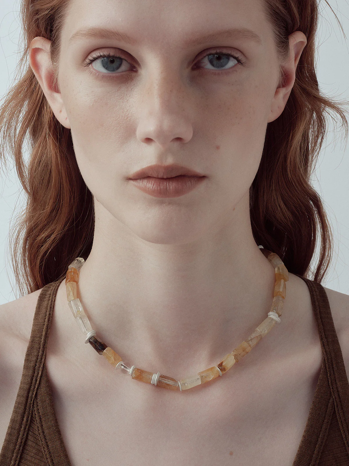 OLIO E ACETO Yellow Gum Flower/Tiger's Eye Silver Beaded Necklace OLIO-OA14N15-YZ Silver/Brown (OLIO-OA14N14) - Image 7