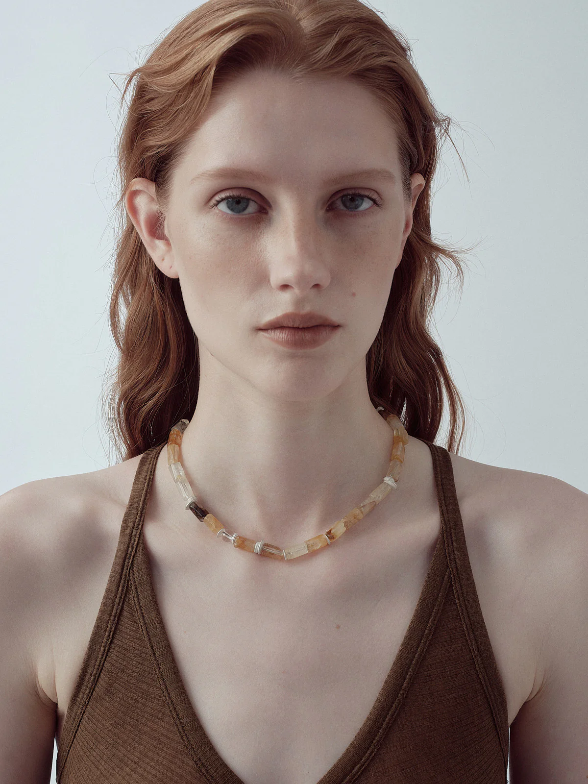OLIO E ACETO Yellow Gum Flower/Tiger's Eye Silver Beaded Necklace OLIO-OA14N15-YZ Silver/Brown (OLIO-OA14N14) - Image 8