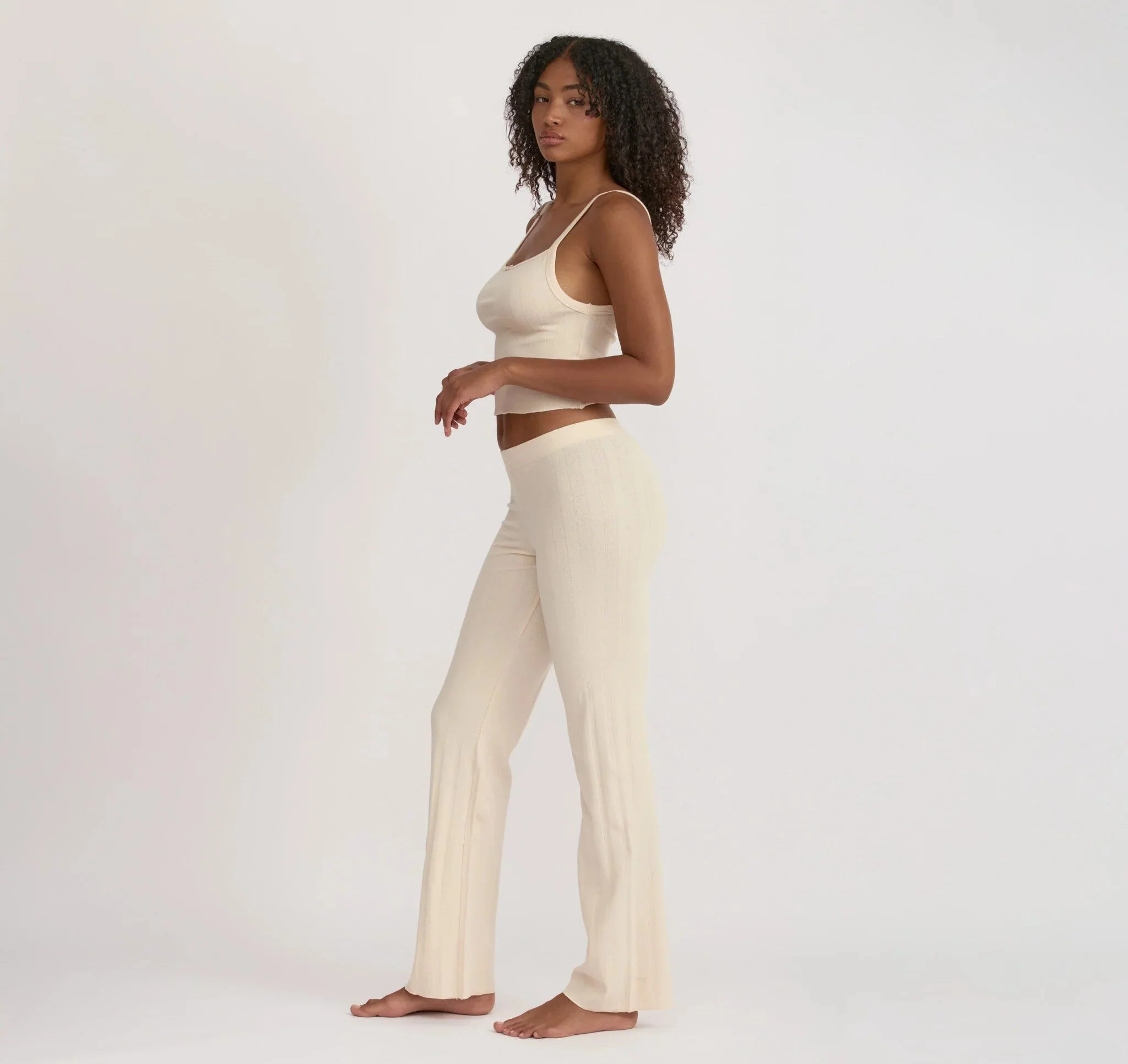 ORGANIC BASICS Spring/Summer 2026 Knitted Lace Top/Openwork Straight Leg Pants OB-OB420036-Cloud Pants - Image 7