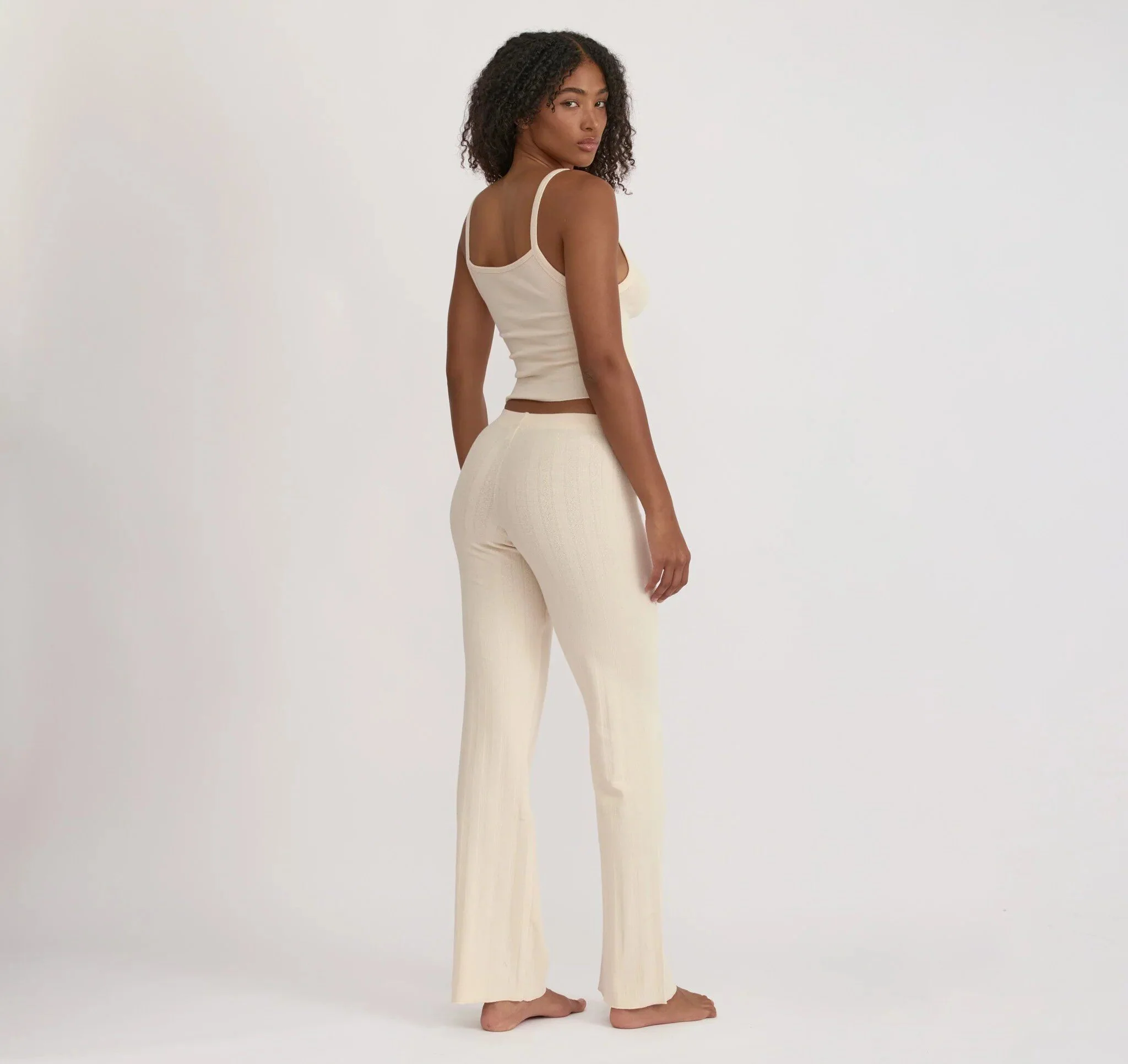 ORGANIC BASICS Spring/Summer 2026 Knitted Lace Top/Openwork Straight Leg Pants OB-OB420036-Cloud Pants - Image 8