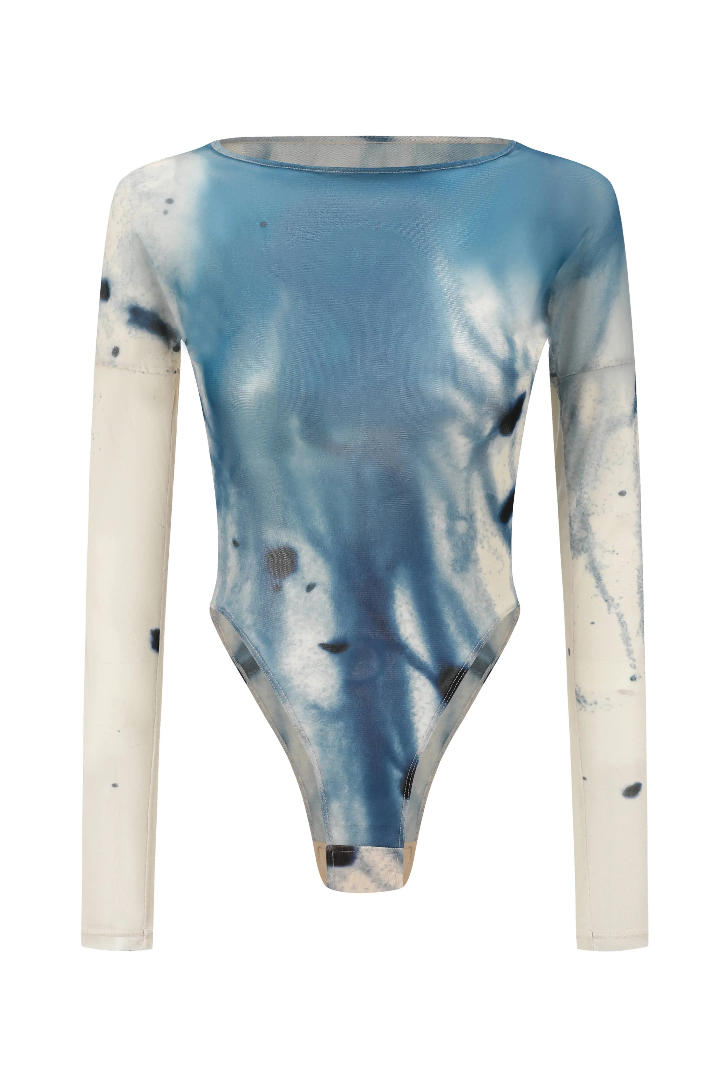 OUDE WAAG 24 autumn and winter abstract print jumpsuit OW-24AW-BD01P2BU061-LB blue and white - Image 3