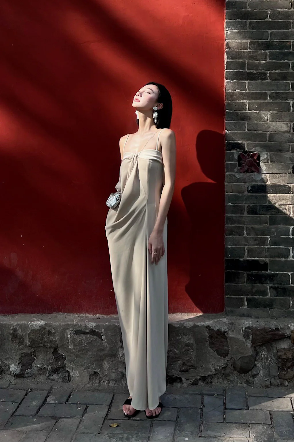 OUDE WAAG 24 Autumn and Winter Asymmetric Drape Dress OW-24AW- DS19A1WI180-MH POW1 Beige Gray OW-24AW-DS02P1PK220 - Image 20