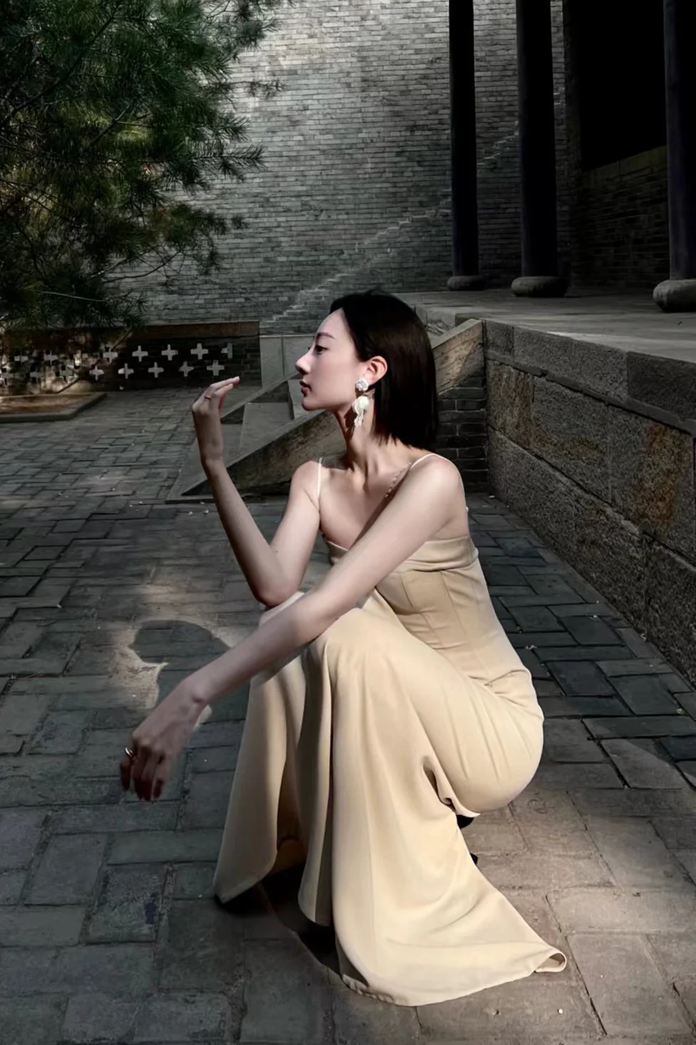 OUDE WAAG 24 Autumn and Winter Asymmetric Drape Dress OW-24AW- DS19A1WI180-MH POW1 Beige Gray OW-24AW-DS02P1PK220 - Image 21