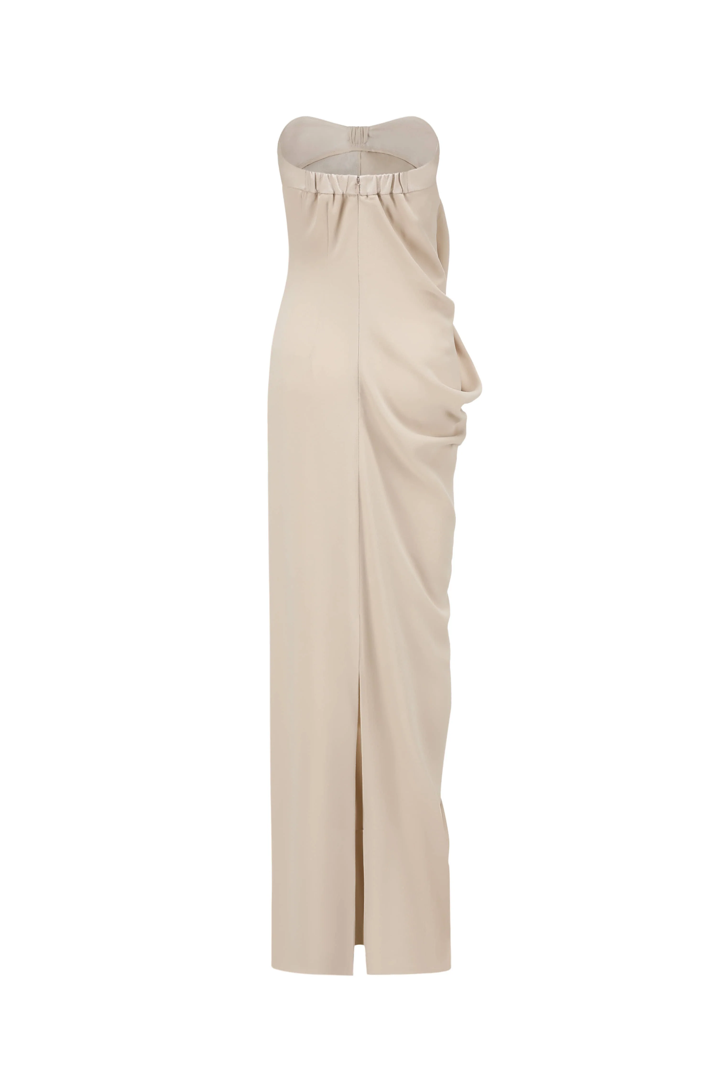 OUDE WAAG 24 Autumn and Winter Asymmetric Drape Dress OW-24AW- DS19A1WI180-MH POW1 Beige Gray OW-24AW-DS02P1PK220 - Image 6