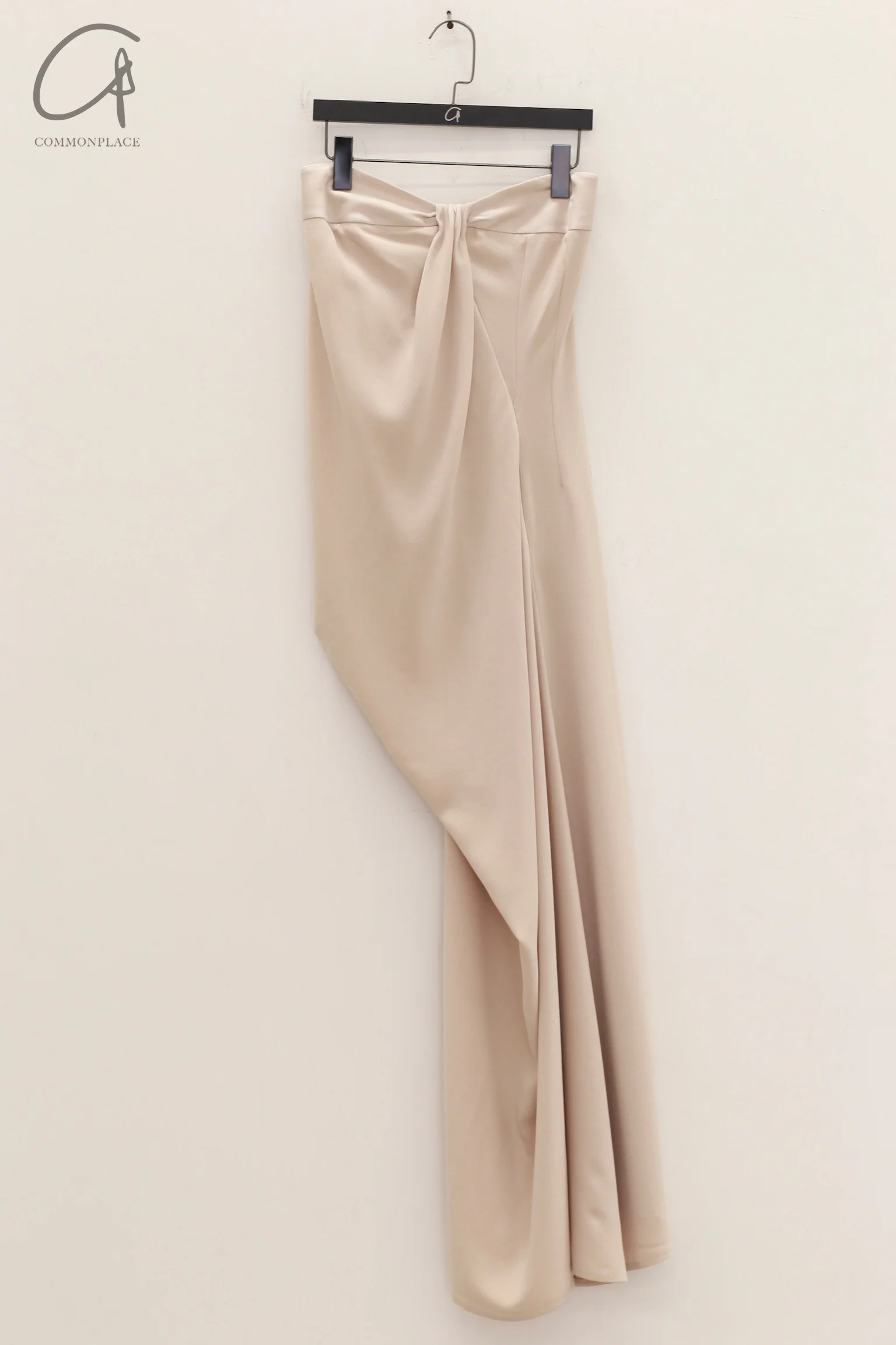OUDE WAAG 24 Autumn and Winter Asymmetric Drape Dress OW-24AW- DS19A1WI180-MH POW1 Beige Gray OW-24AW-DS02P1PK220 - Image 7