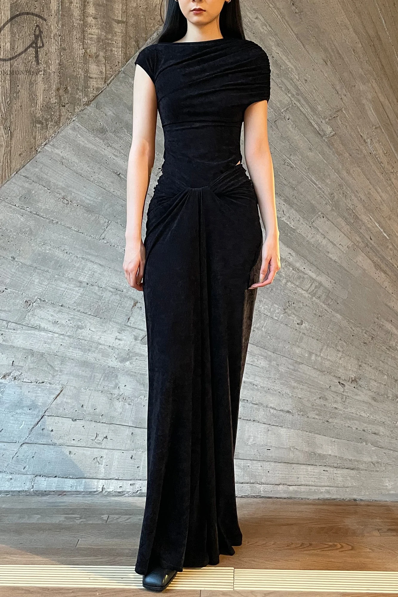 OUDE WAAG 24 Autumn and Winter Draped Knit Skirt Series OW-OW-24AW-SK02-HEI Black - Image 14