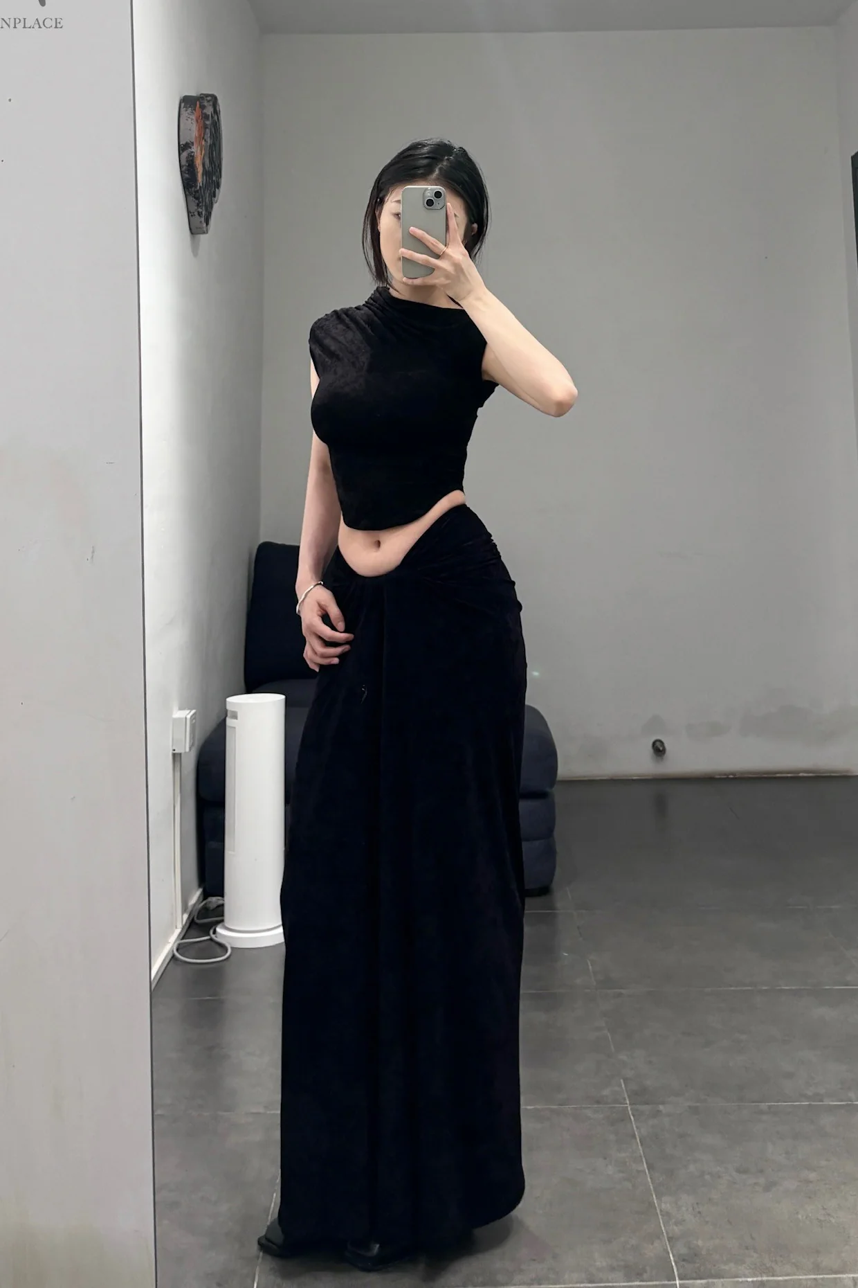 OUDE WAAG 24 Autumn and Winter Draped Knit Skirt Series OW-OW-24AW-SK02-HEI Black - Image 22