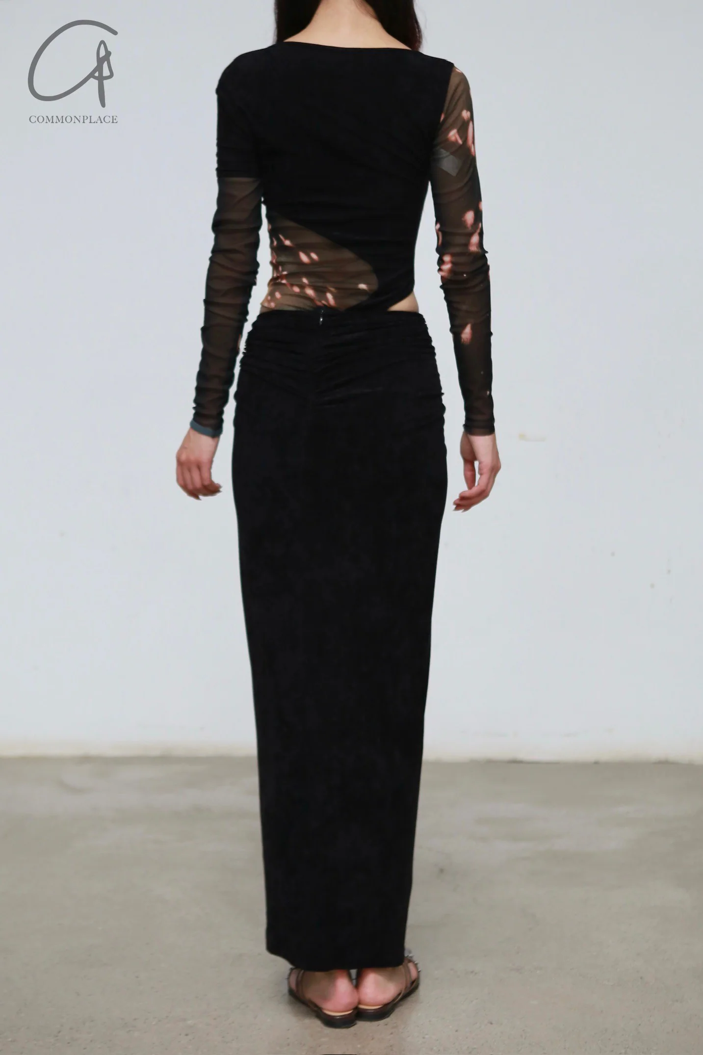 OUDE WAAG 24 Autumn and Winter Draped Knit Skirt Series OW-OW-24AW-SK02-HEI Black - Image 5