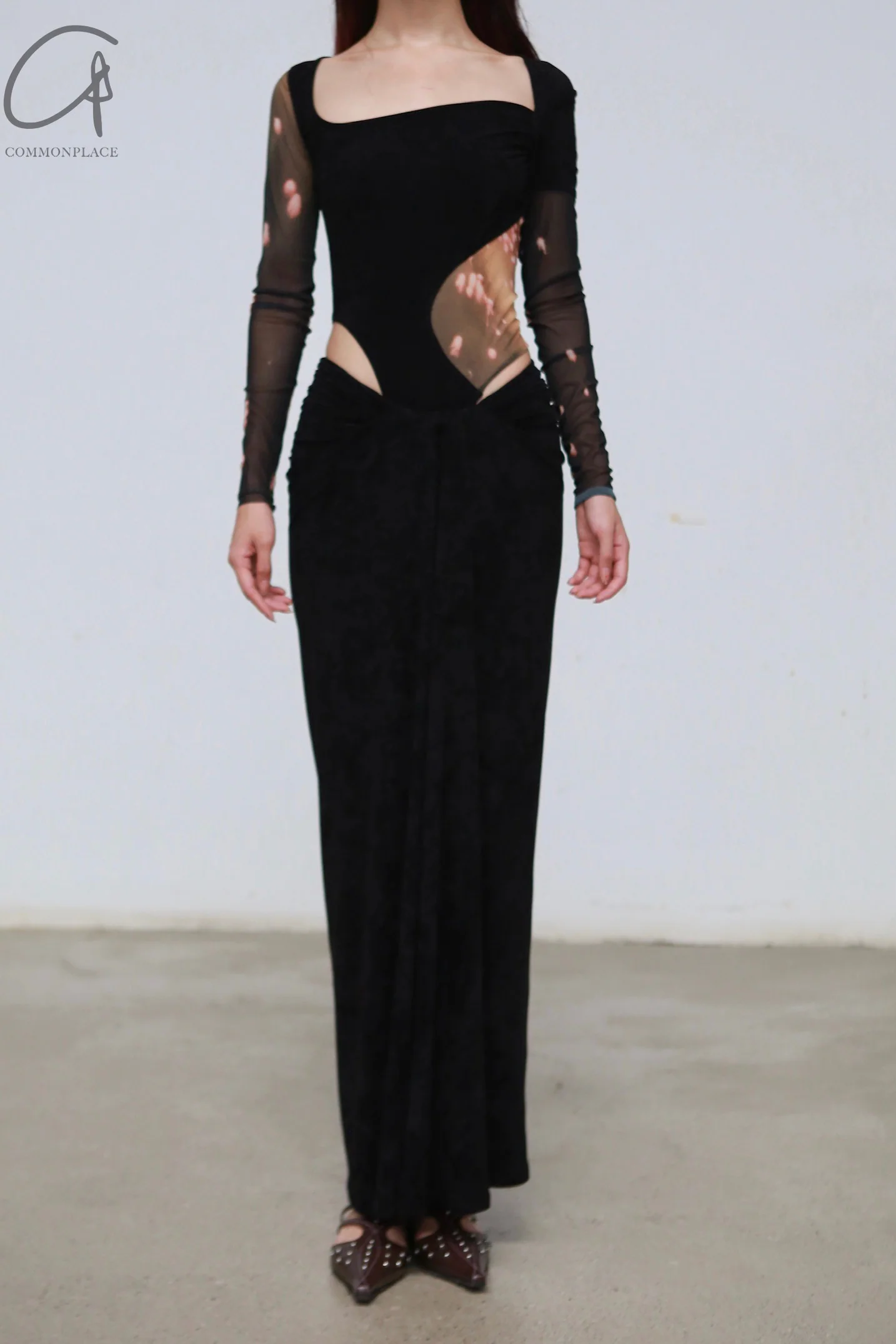 OUDE WAAG 24 Autumn and Winter Draped Knit Skirt Series OW-OW-24AW-SK02-HEI Black - Image 6