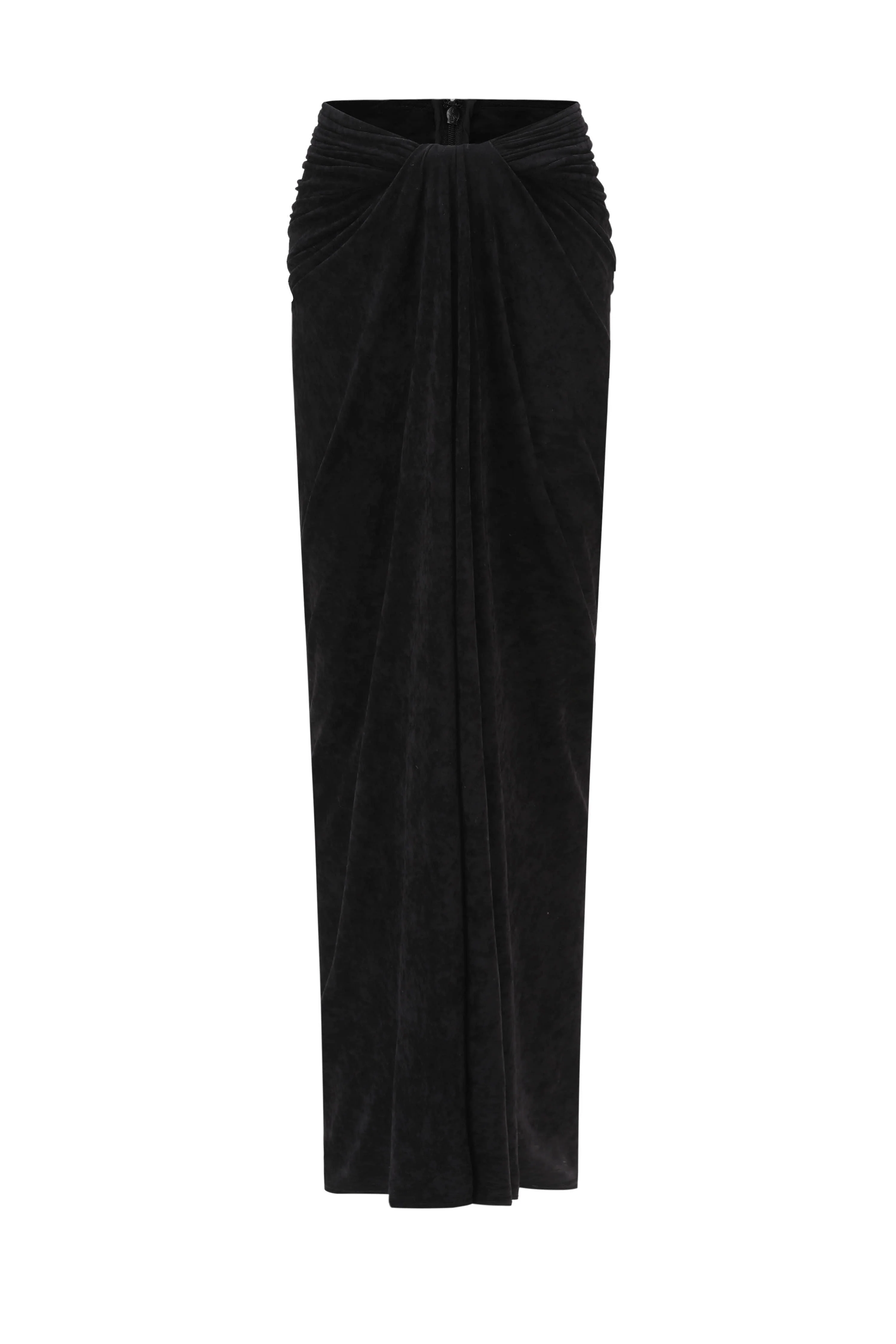 OUDE WAAG 24 Autumn and Winter Draped Knit Skirt Series OW-OW-24AW-SK02-HEI Black - Image 8