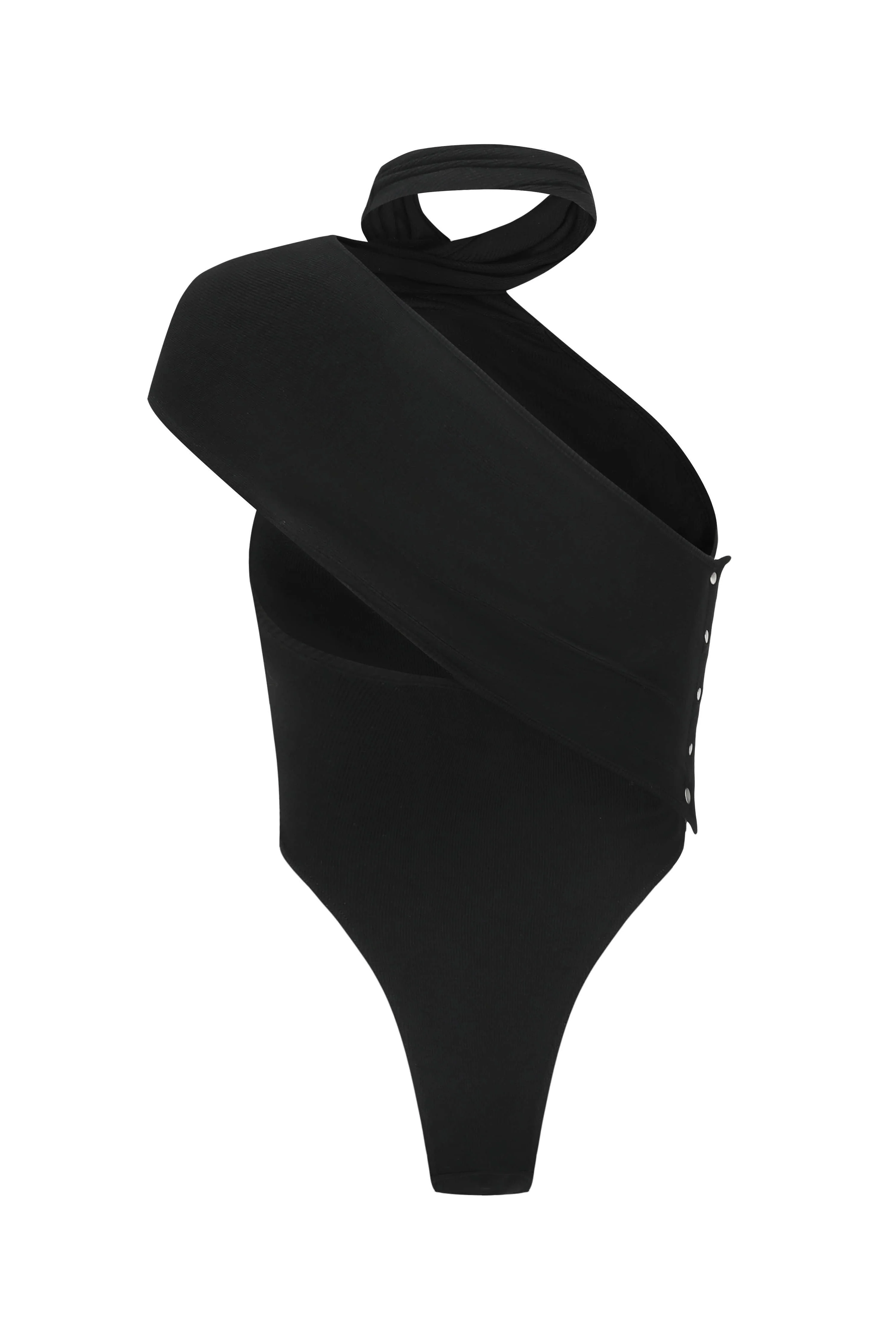 OUDE WAAG 24 Autumn and Winter Halter Bodysuit Series OW-OW-24AW- BD04R1BL900-HEI Black OW-24AW- BD04 - Image 7