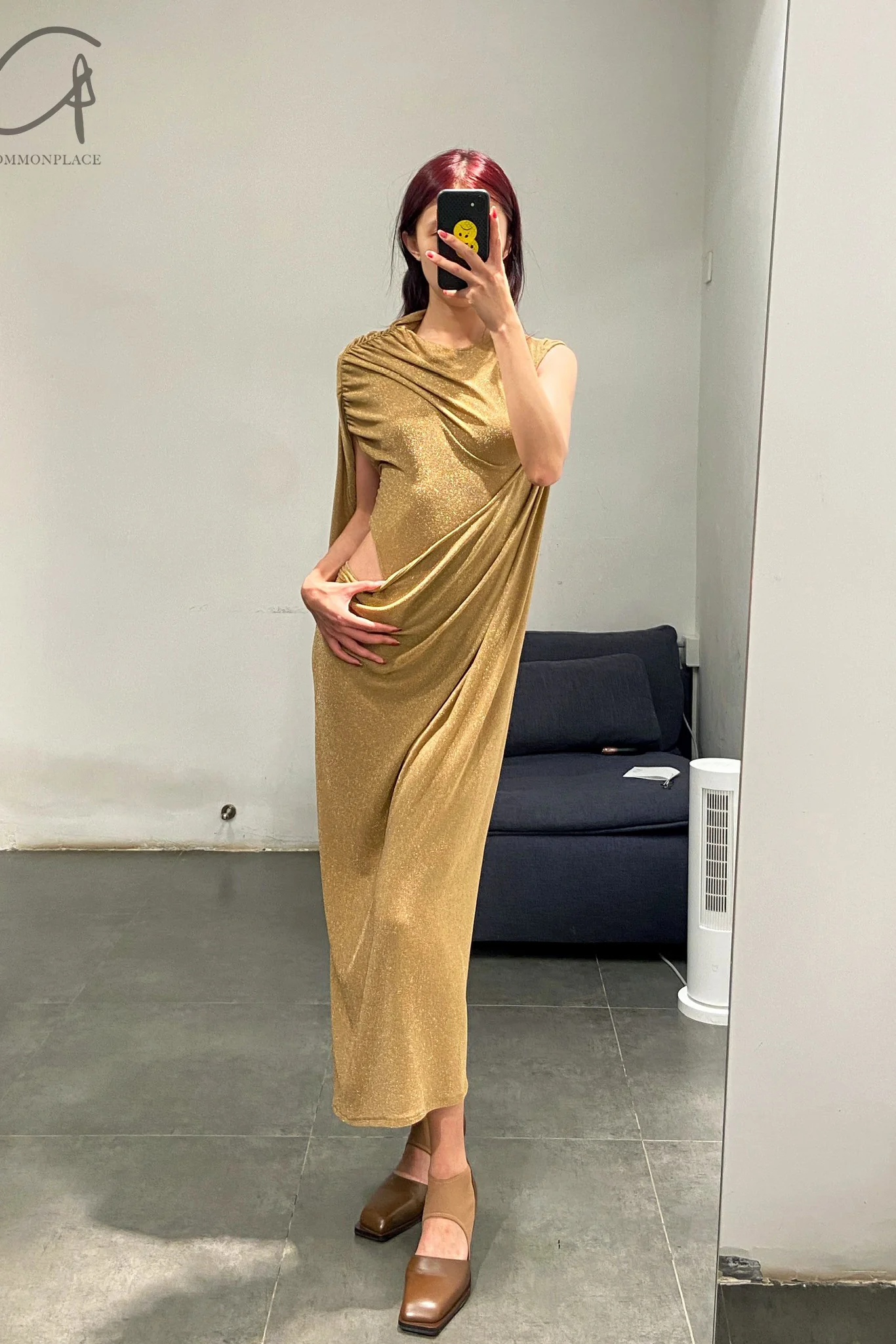 OUDE WAAG 24 Autumn and Winter Monk Knit Dress OW-OW-24AW-DS05-JIN Gold - Image 10