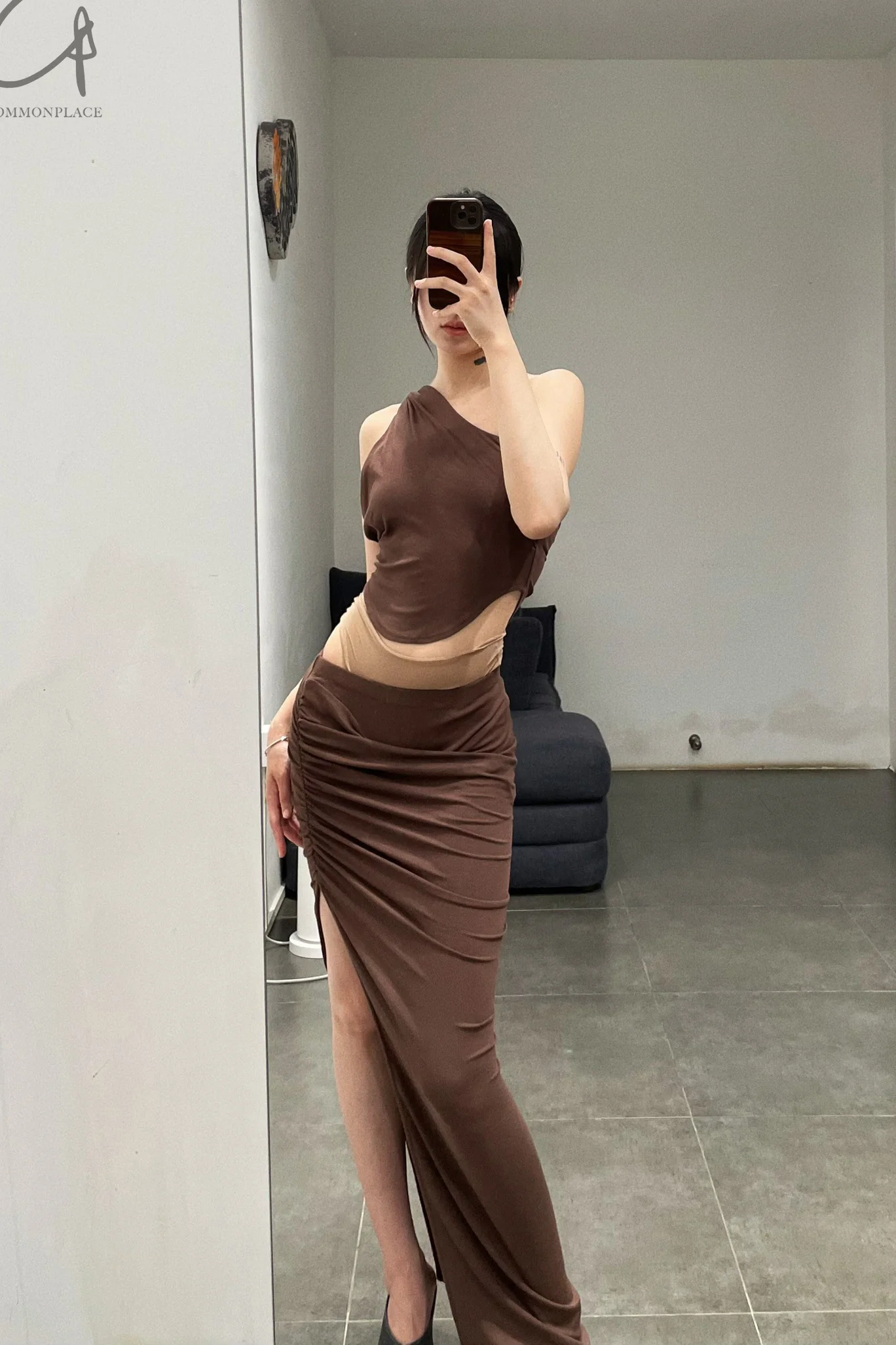 OUDE WAAG 24 Autumn and Winter One Shoulder Knot Vest OW-24AW -TP08R1BR440 Coffee OW-24AW -TP08 - Image 11