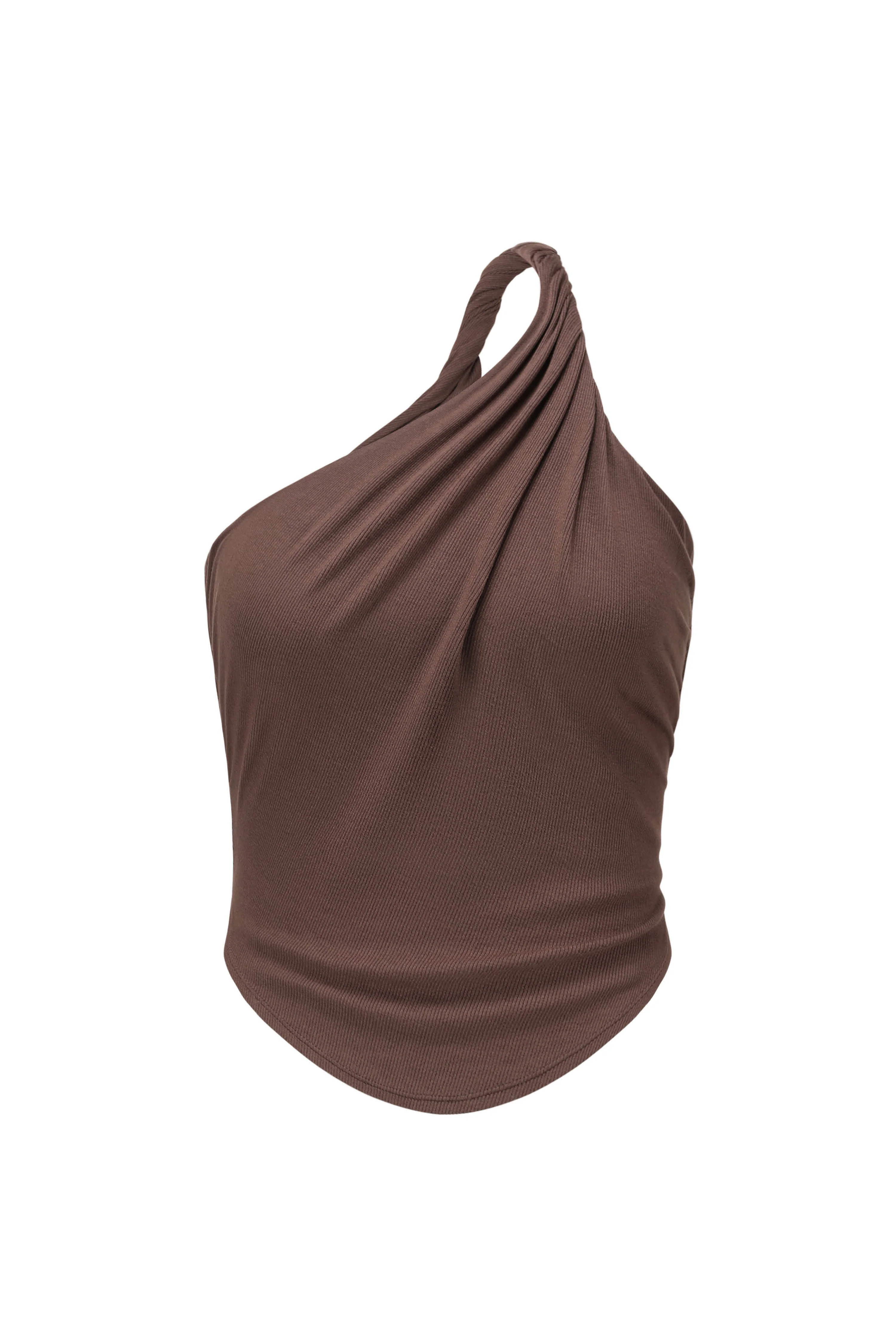 OUDE WAAG 24 Autumn and Winter One Shoulder Knot Vest OW-24AW -TP08R1BR440 Coffee OW-24AW -TP08 - Image 5