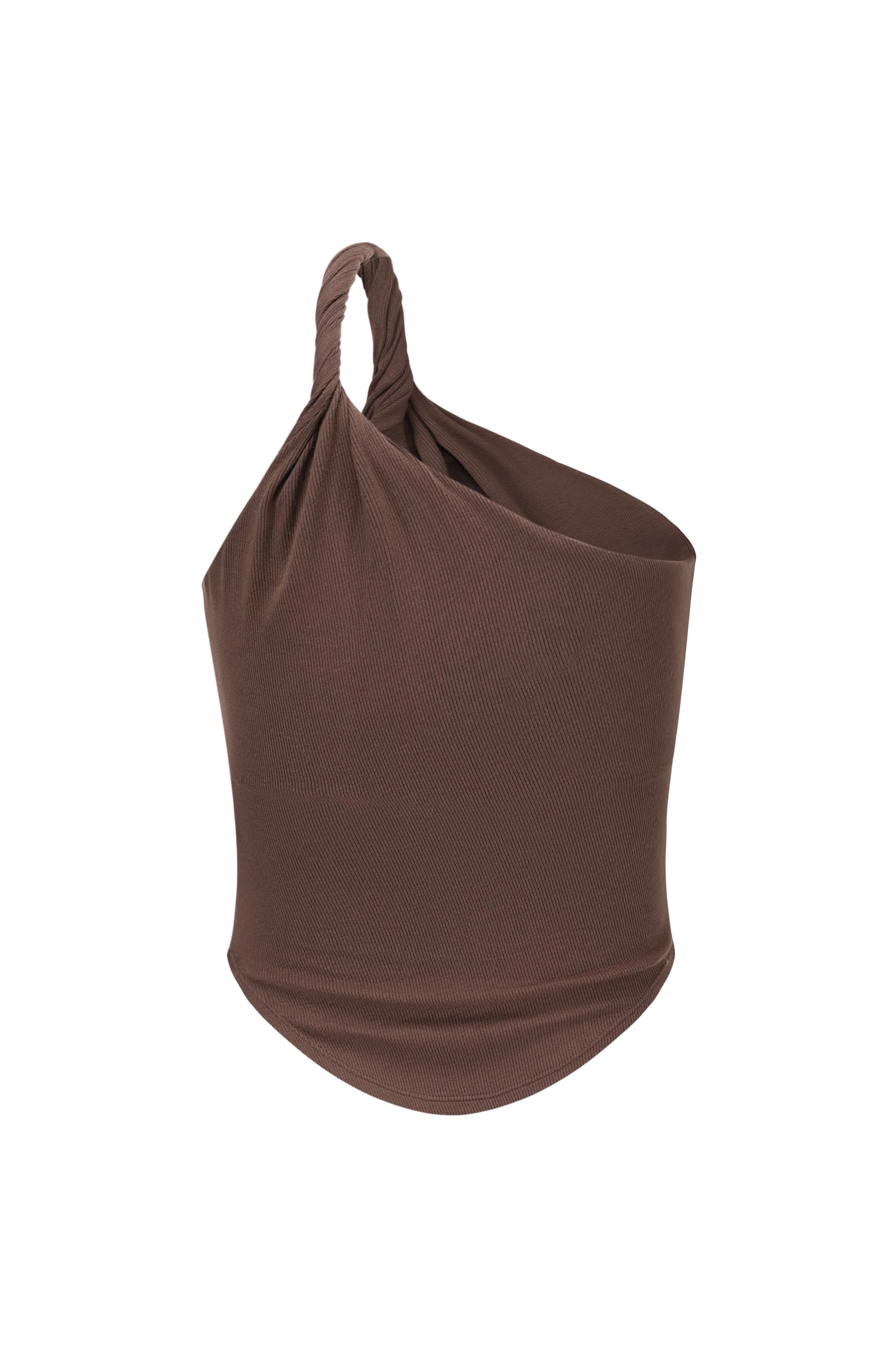 OUDE WAAG 24 Autumn and Winter One Shoulder Knot Vest OW-24AW -TP08R1BR440 Coffee OW-24AW -TP08 - Image 6