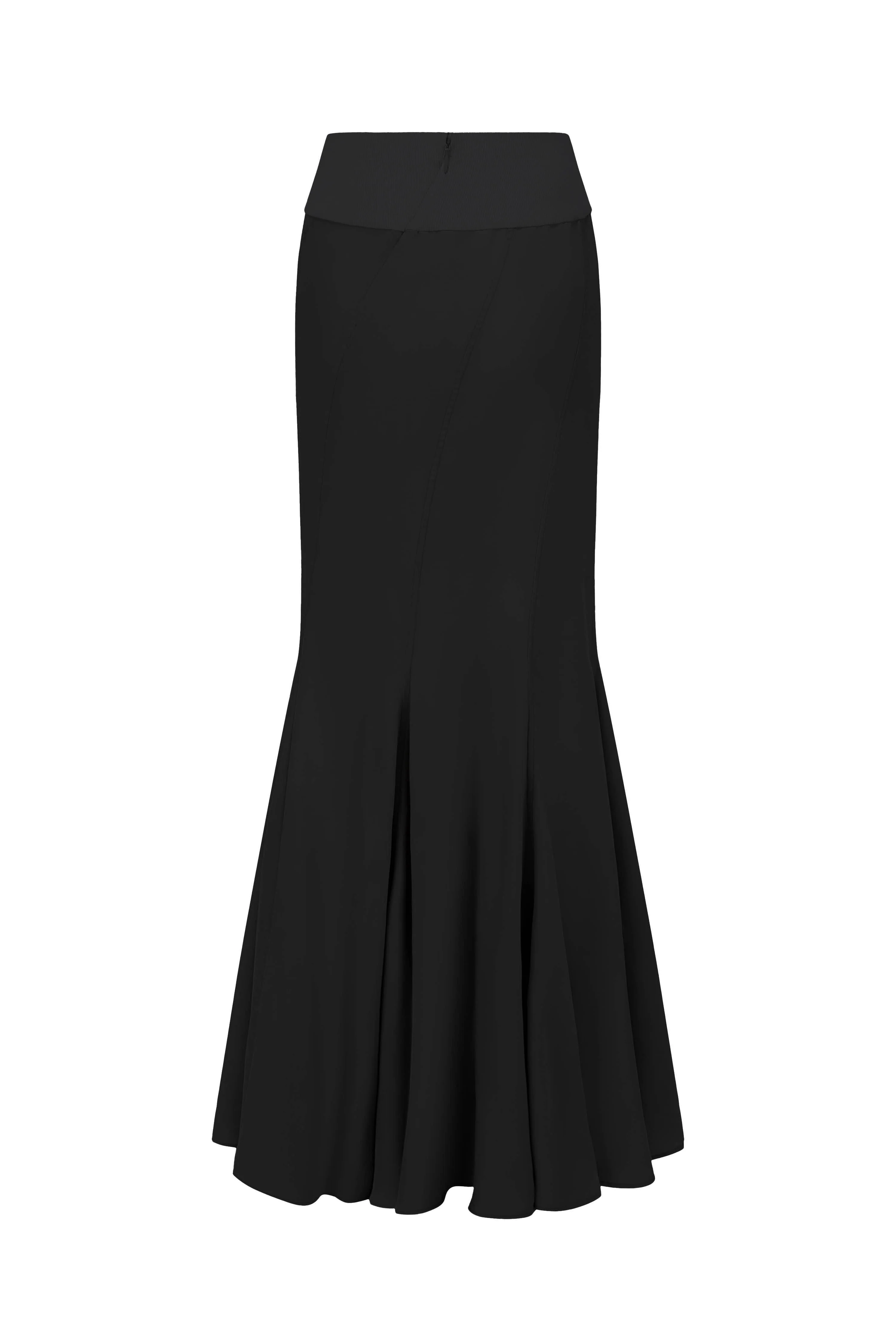 OUDE WAAG 24 Autumn and Winter Splicing Cupro-Ammonium Silk Fishtail Skirt Series OW-24AW -SK15C2BL900-HEI Black OW-24AW -SK15 - Image 10