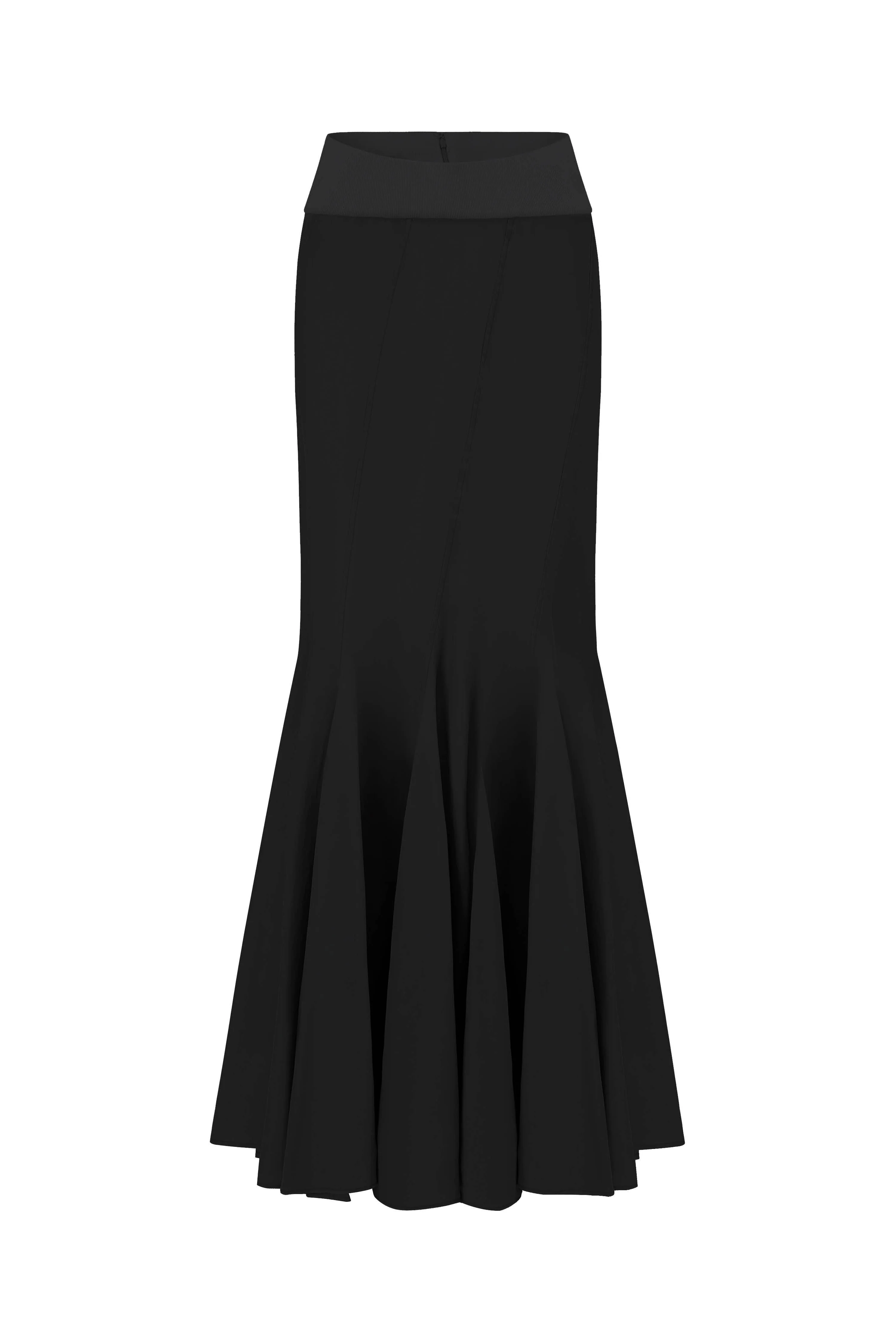 OUDE WAAG 24 Autumn and Winter Splicing Cupro-Ammonium Silk Fishtail Skirt Series OW-24AW -SK15C2BL900-HEI Black OW-24AW -SK15 - Image 13