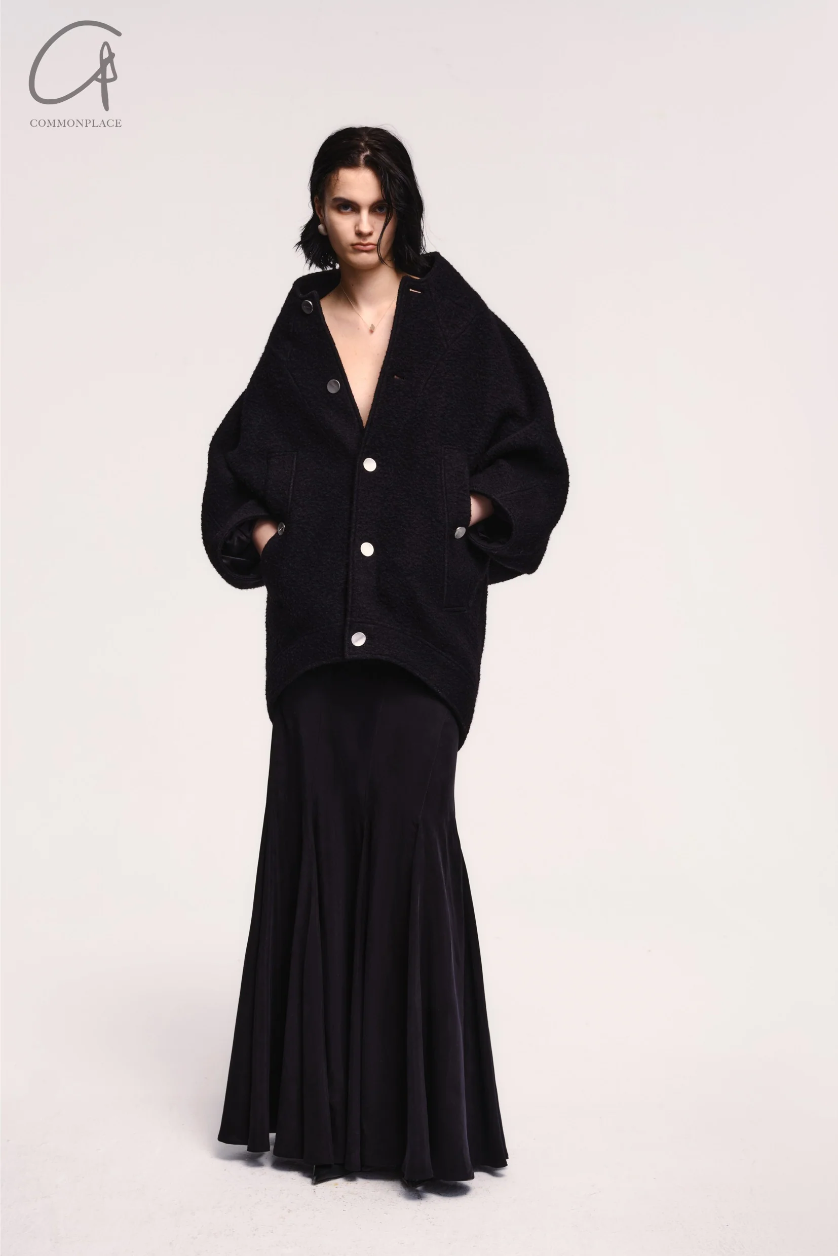 OUDE WAAG 24 Autumn and Winter Splicing Cupro-Ammonium Silk Fishtail Skirt Series OW-24AW -SK15C2BL900-HEI Black OW-24AW -SK15 - Image 18