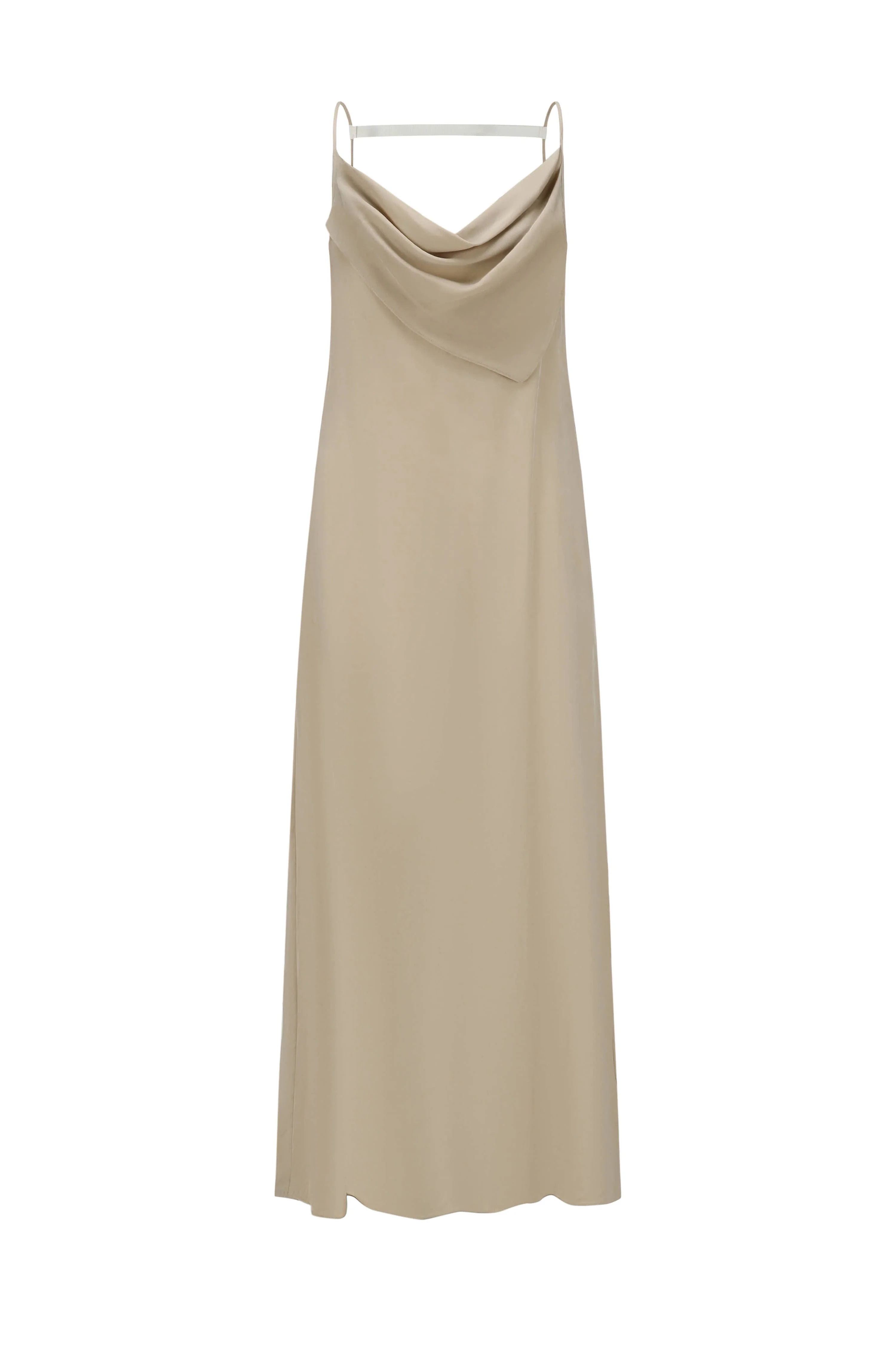 OUDE WAAG 24 Autumn and Winter Swing Neck Backless Dress OW-24AW-DS10C2GY820-HM Gray Beige - Image 3