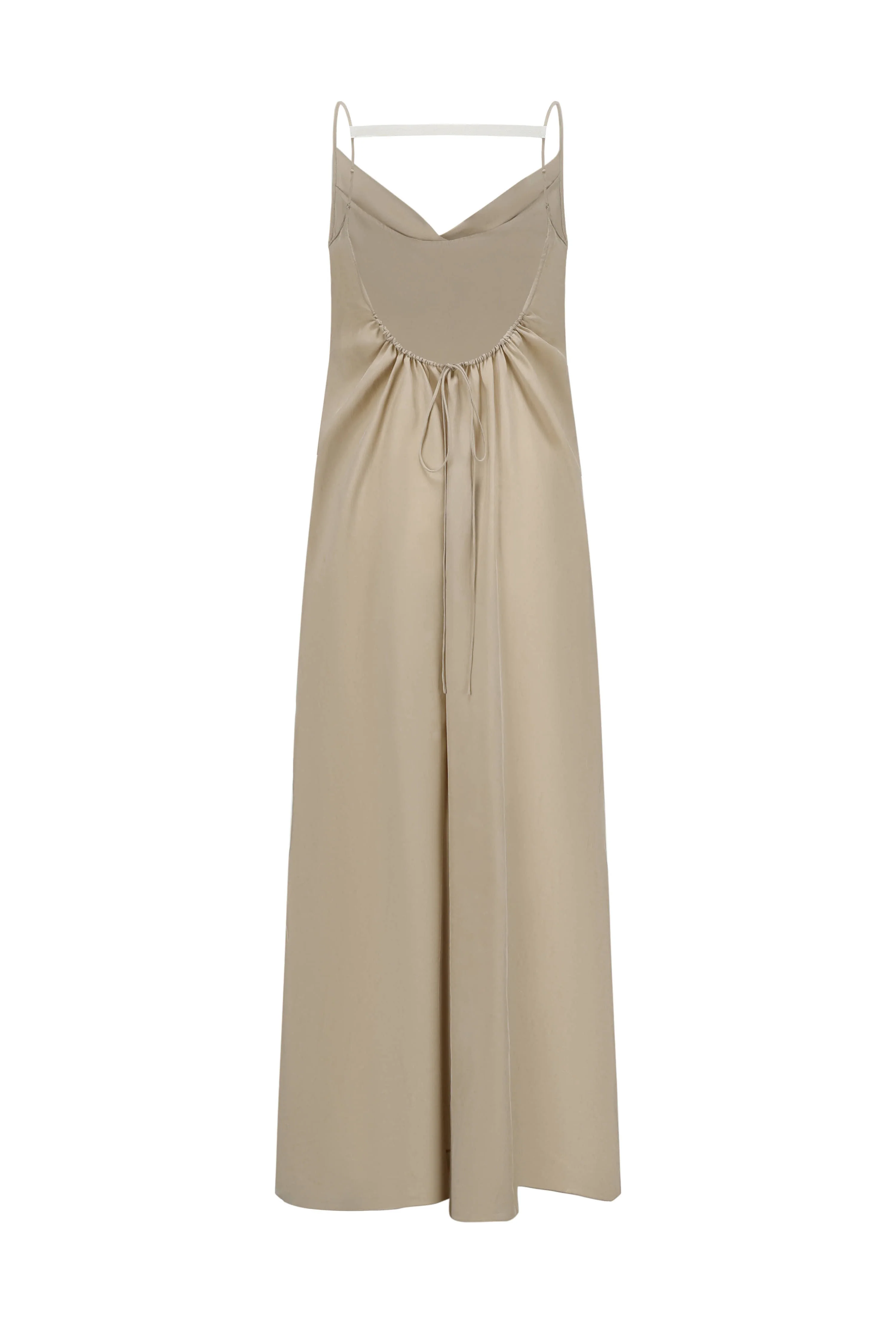 OUDE WAAG 24 Autumn and Winter Swing Neck Backless Dress OW-24AW-DS10C2GY820-HM Gray Beige - Image 4